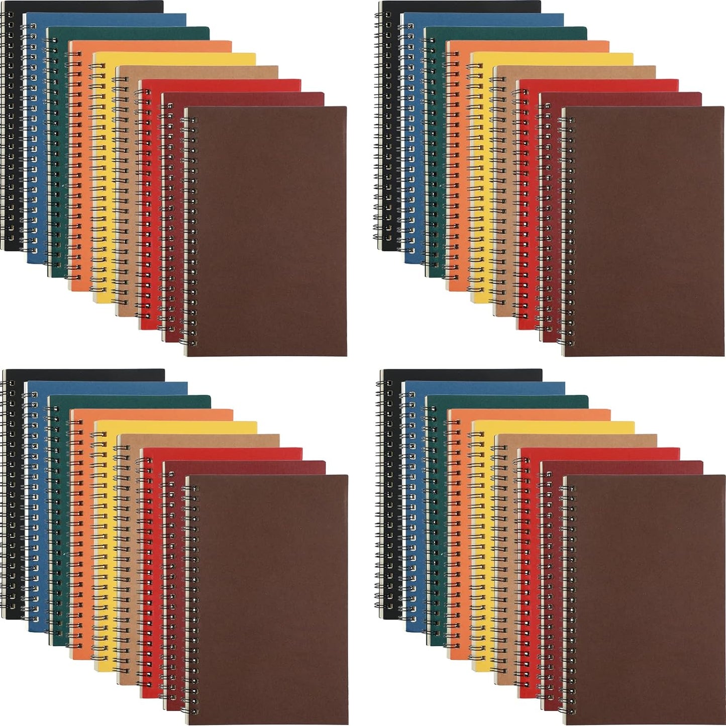 Yahenda Spiral Notebook Bulk A5 Journal Lined 8.3'' x 5.5'' Writing Composition Paper Small Notepad Subject Notebook for Students Office Business Back to School Supplies(Multi Color,36 Pcs)