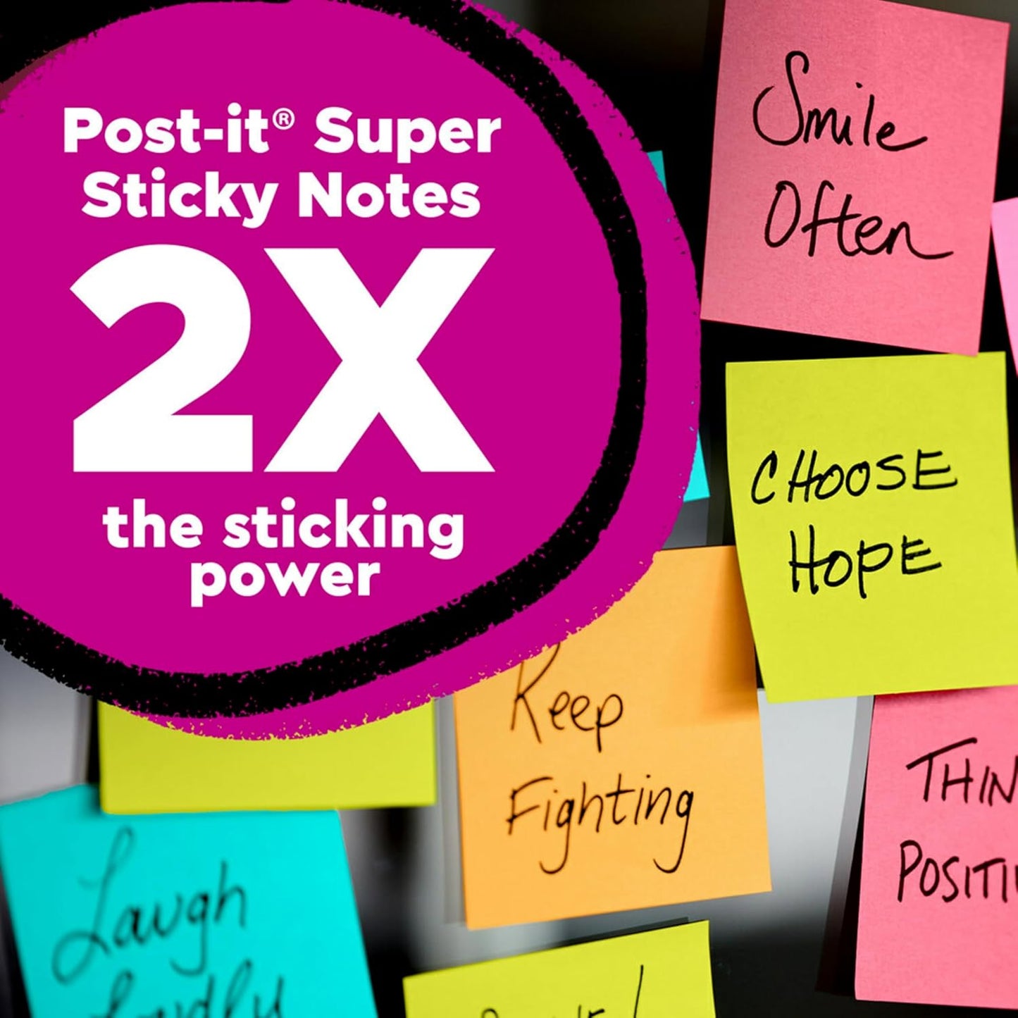 Post-it Super Sticky Notes Multi-Size Supernova Neons | Lined | Double Sticking Power | 15 Pads, Pack of 12