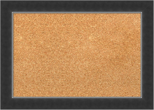 Amanti Art Natural Cork Board for Wall, 15x21 Vision Board with Black Wood Frame, Small Corkboard Office Decor for Home Organization, Modern Corkboard Pinboard to Display Items for Home Organization