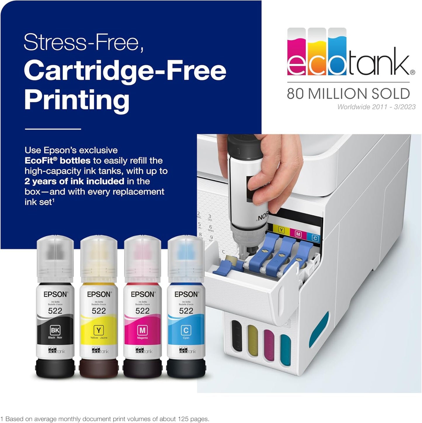 Epson EcoTank ET-4800 Wireless All-in-One Cartridge-Free Supertank Printer with Scanner & EcoTank ET-3850 Wireless Color All-in-One Cartridge-Free Supertank Printer with Scanner