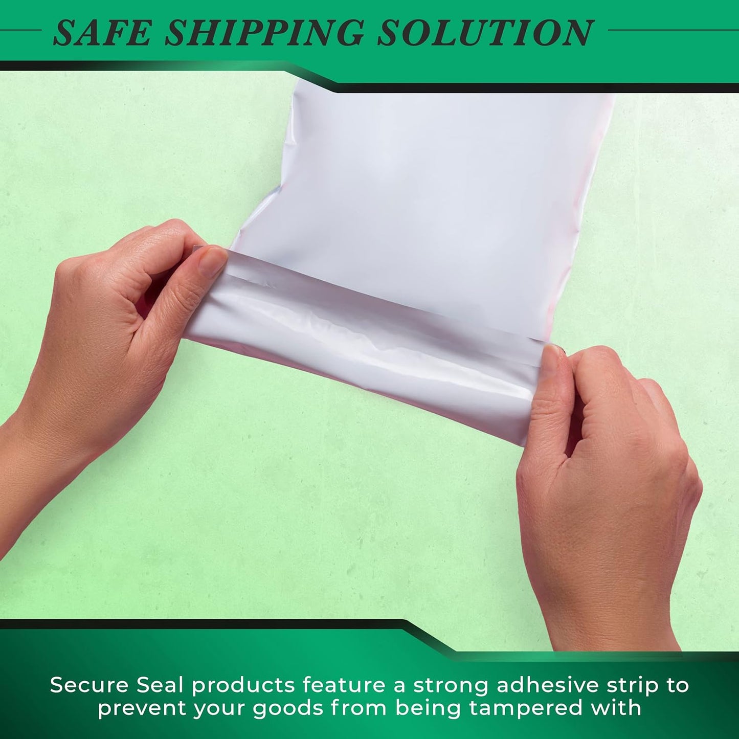 100 Pack Secure Seal White Poly Mailers Shipping Bags - Safe Shipping with 14x17 Mailers Poly Bags - E-Commerce Poly Bags for Shipping - Self Sealing 2 Mil Poly Shipping Envelopes