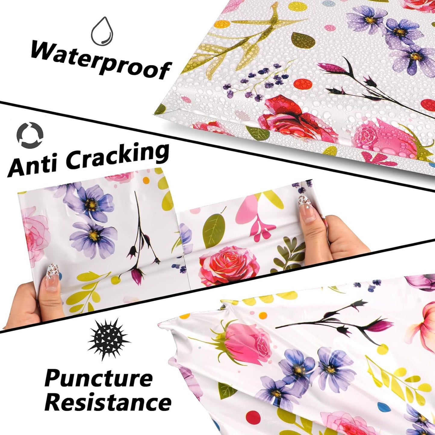 Poly Mailers 12x15.5 Inch 50 Pcs - Bud Printed Shipping Bags, 2.4mil Thickness, Waterproof and Tear Resistant Mailing Envelopes, Self-Sealing Packaging Bags for Small Business