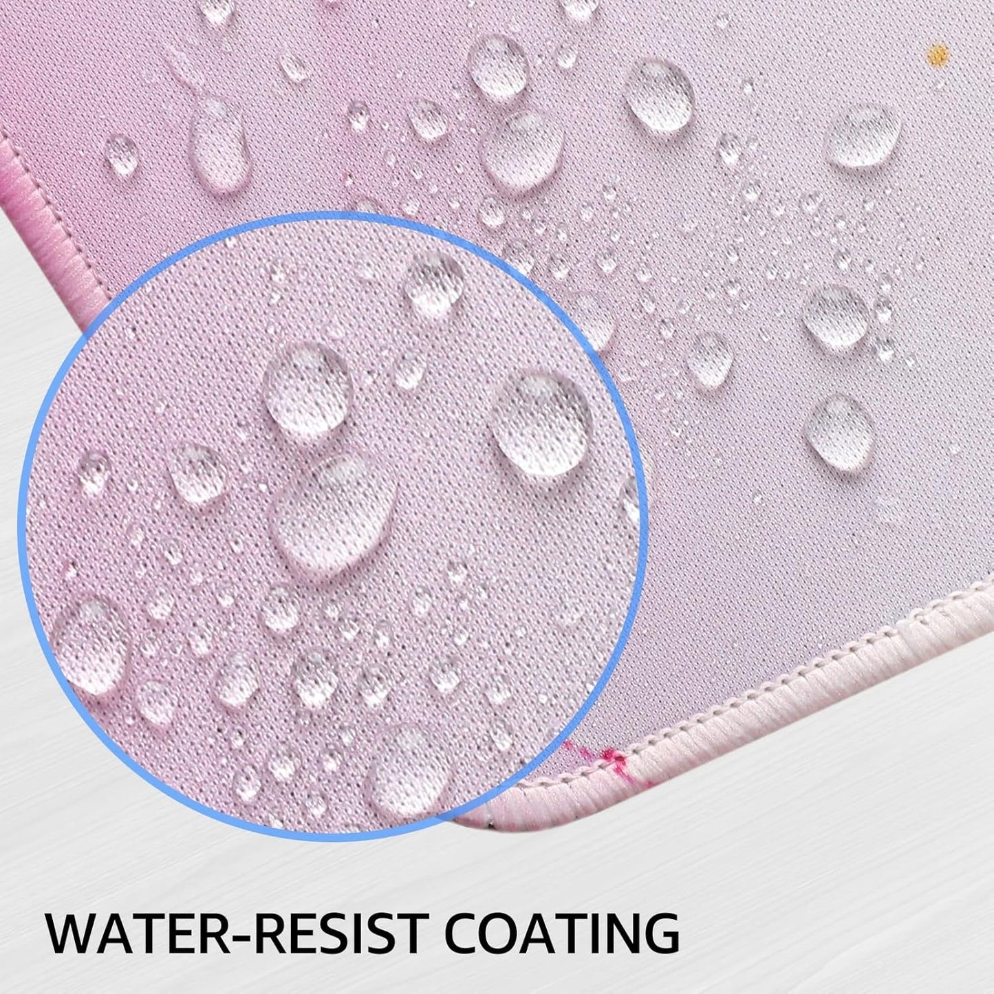 KTRIO Large Gaming Mouse Pad with Stitched Edges, Extended Mousepad with Superior Micro-Weave Cloth, Non-Slip Base, Water Resist Keyboard Pad for Gamer, Office & Home, 31.5x15.7in, Pink Marble