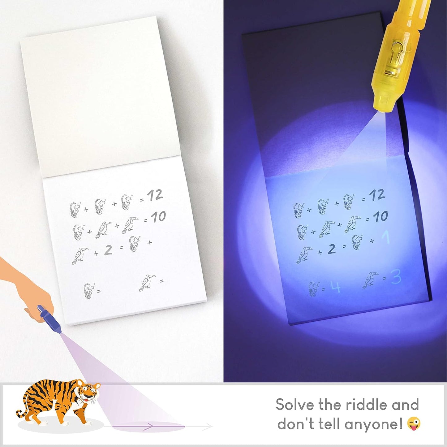 BONNYCO Invisible Ink Pen and Notebook Pack 32 Safari Party Favors for Kids Magic Spy Pen Goodie Bags Stuffers for Kids | Jungle Goody Bag Stuffers Return Gifts Birthday, Classroom Prizes Students
