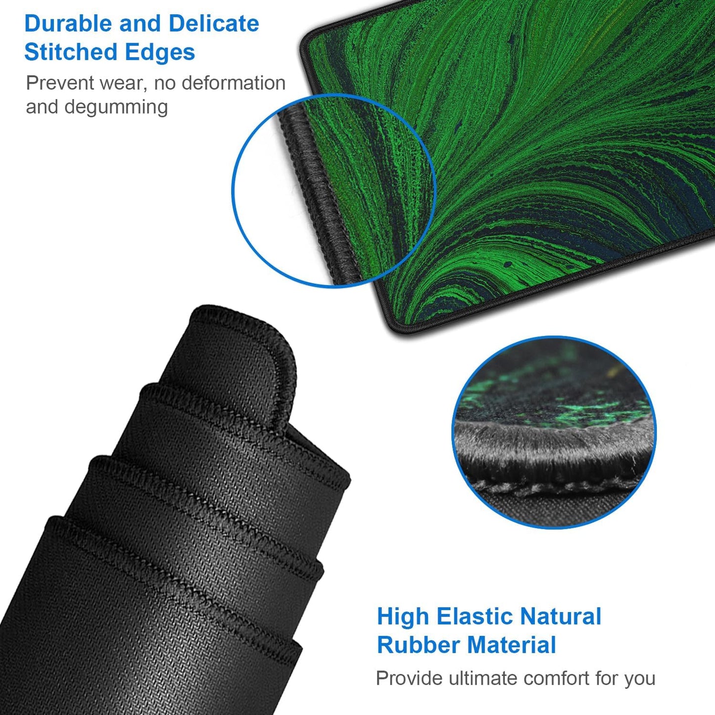 Large Mouse Pad, 31.5x15.7 inch Large Extended Computer Keyboard Mouse Mat, Water Resist Non-Slip Mousepad Rubber Base Long XXL Desk Mouse Pad for Work & Gaming, Office & Home, Dark Green