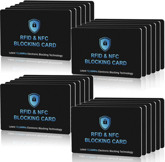 RFID Blocking Card, NFC Debit Credit Card Passport Protector, Entire Wallet Protection Blocker Set for Men & Women, Smart Slim Design Perfectly fits in Wallet and Purse (24)