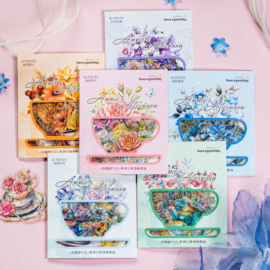 Alideco 120pcs Scrapbook Stickers Hot Stamping Flower Scrapbooking Junk Journal Crafts Embelishment Decoration Diary Stickers (annidewuhou)