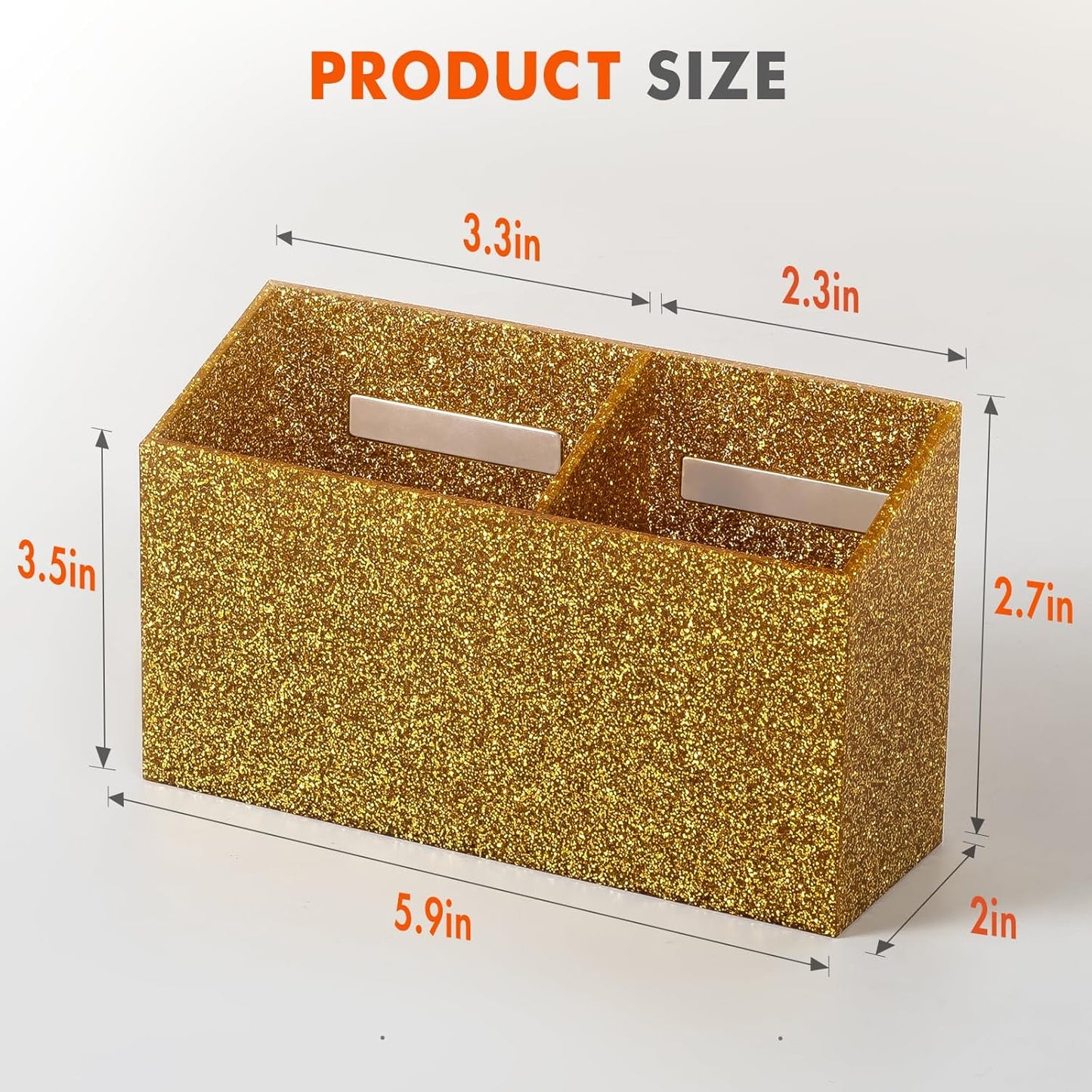 BEYGORM Magnetic Dry Erase Marker Holder for Whiteboard,Non-slip Acrylic Magnet Pen Holder for Fridge Refrigerator,Locker Organizer for Work,Locker Accessories,Pencil Cup for Desk(Gold)