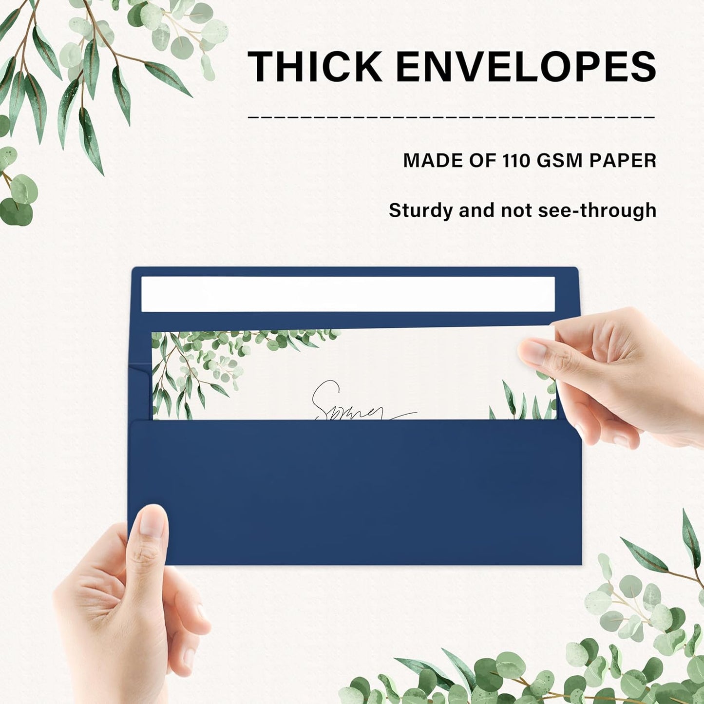 100 Pack #10 Business Envelopes, Self Seal Standard Navy Blue Envelopes for Secure Business & Legal Mailing, Office, Checks, Letter, Invoices, 4 1/8 x 9 1/2 Inches