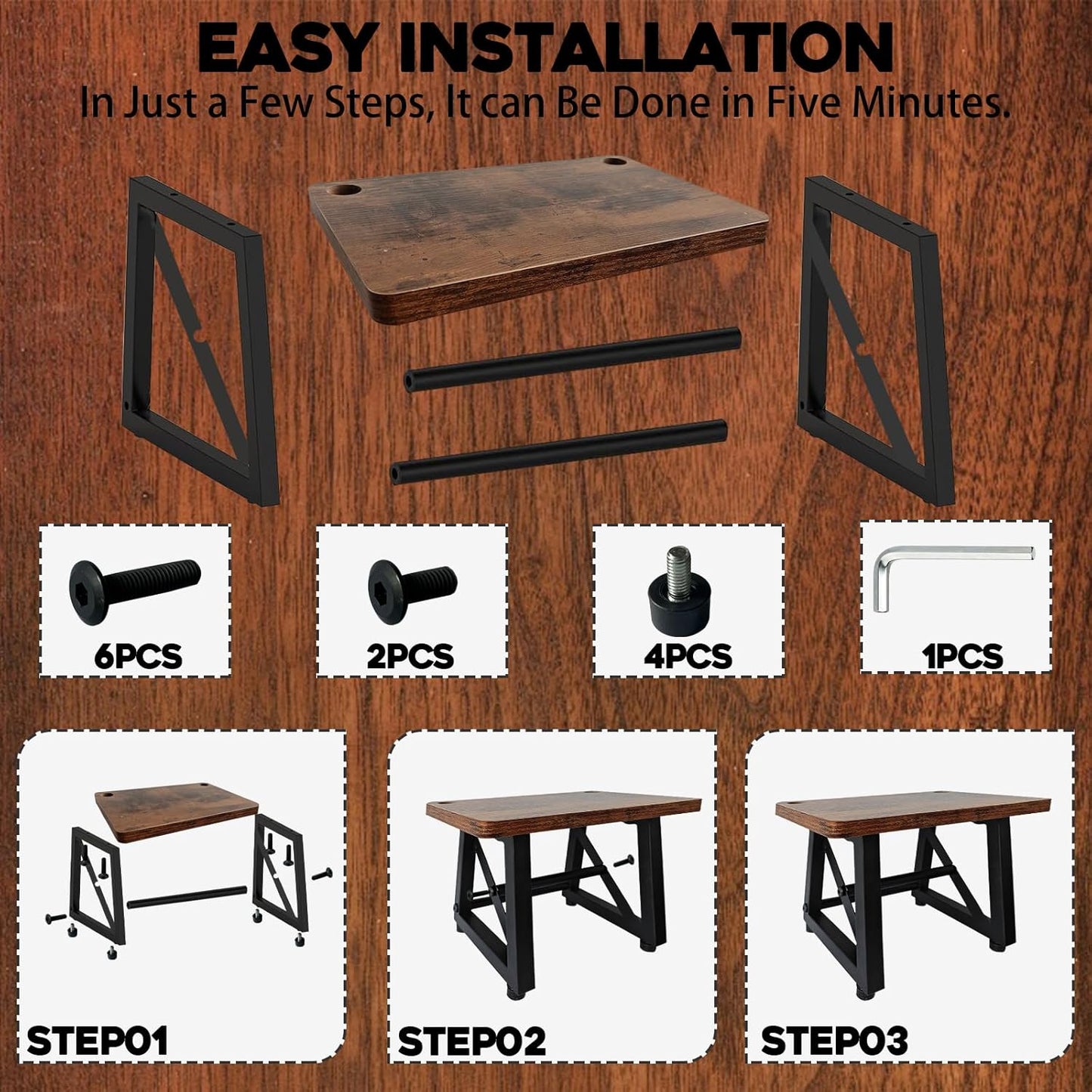 Label Holder for Thermal Printer,Sticker Rolls and Fan-fold Dispenser Holder,Wooden Label Holder for Shipping Label Printer,Office Accessories for Home,Small Business,Warehouse (Retro Color)