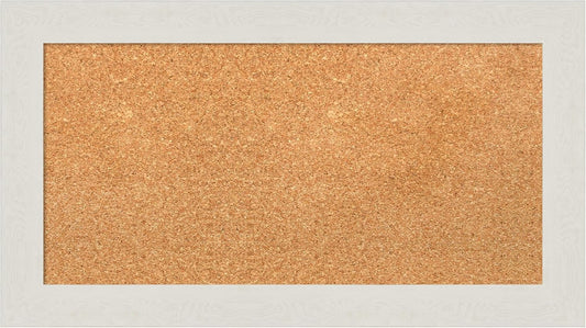Amanti Art Natural Cork Board for Wall, 15x27 Vision Board with White Frame, Small Corkboard Office Decor for Home Organization, Country Rustic Corkboard Pinboard to Display Items for Home