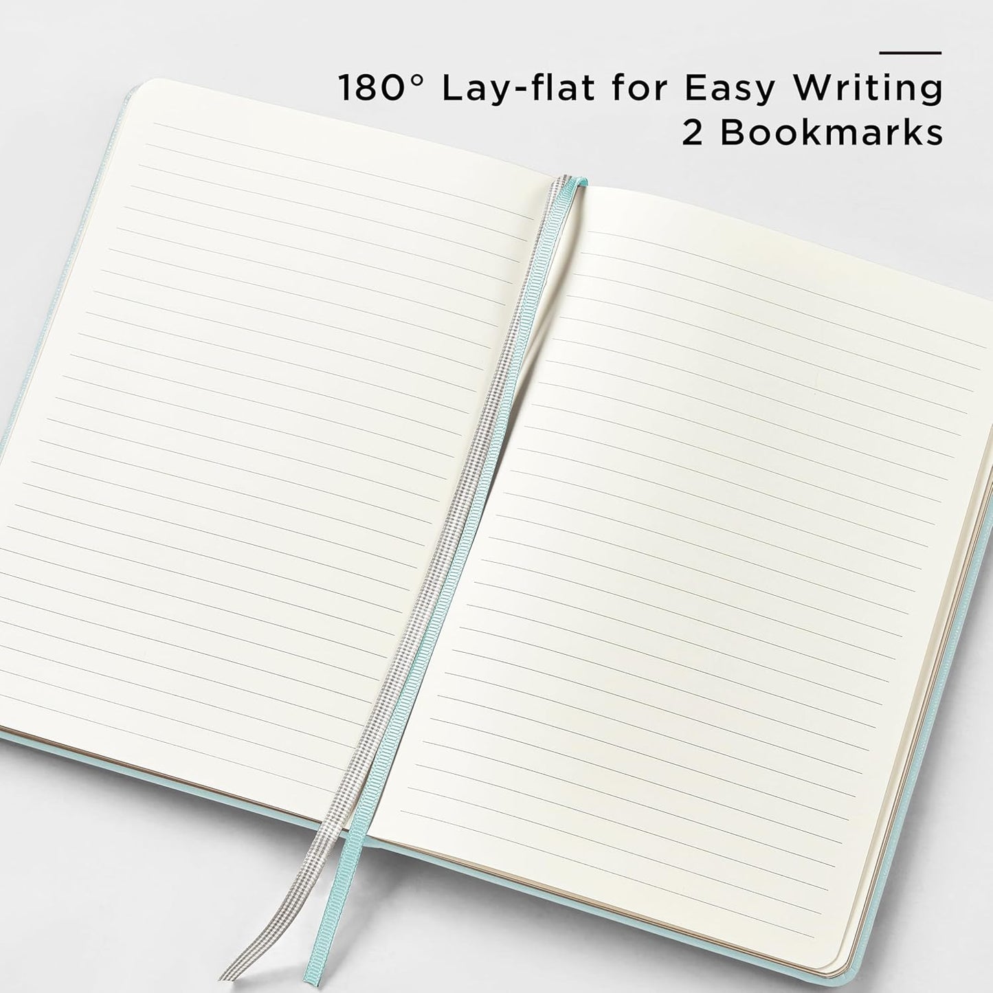 A5 Lined Leather Journal and Pen Set for Women&Men, Gift Box Included, Hardcover Notebook with 160 Pages 100GSM Thick Paper, for Work, Business, School or Home Writing(Cyan)