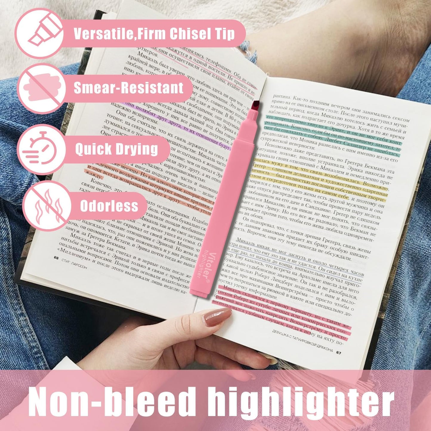 Bible Highlighters,Aesthetic Cute Highlighters Bulk,8pcs Colorful Highlighter Markers No Bleed for Office School Supplies