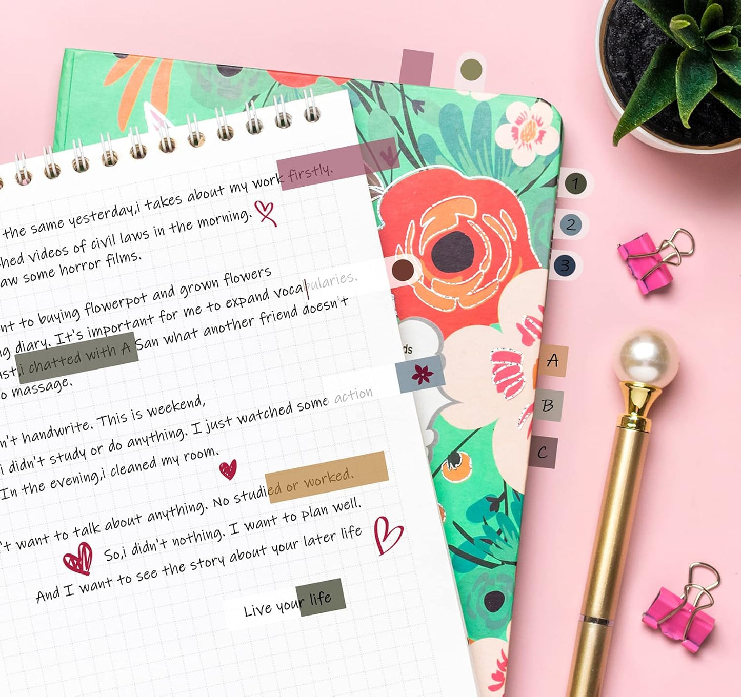 3 Designs Page Markers,10 Colors Index Tab,1200pcs Annotation Tabs for Book Accessories,Clear Book Sticky Note Tabs,Writable and Repositionable Book Flags Strip for Notebooks,Filing