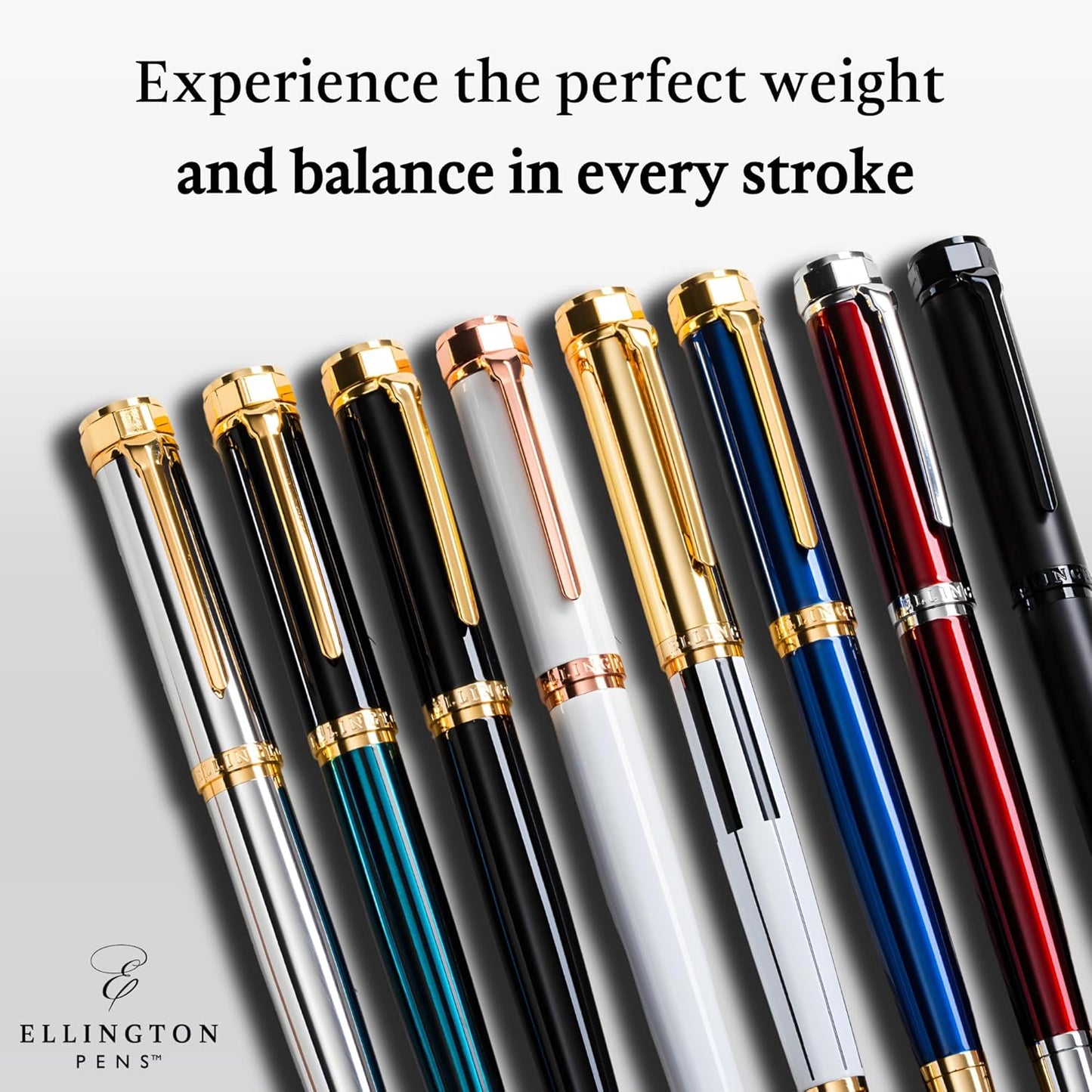 Luxury Fountain Pen Set- Fountain Pens for Writing - Smooth Medium Nib - Includes Refillable Ink Converter, 3 Ink Cartridges [Black & Blue], Gift Box - Elegant Calligraphy