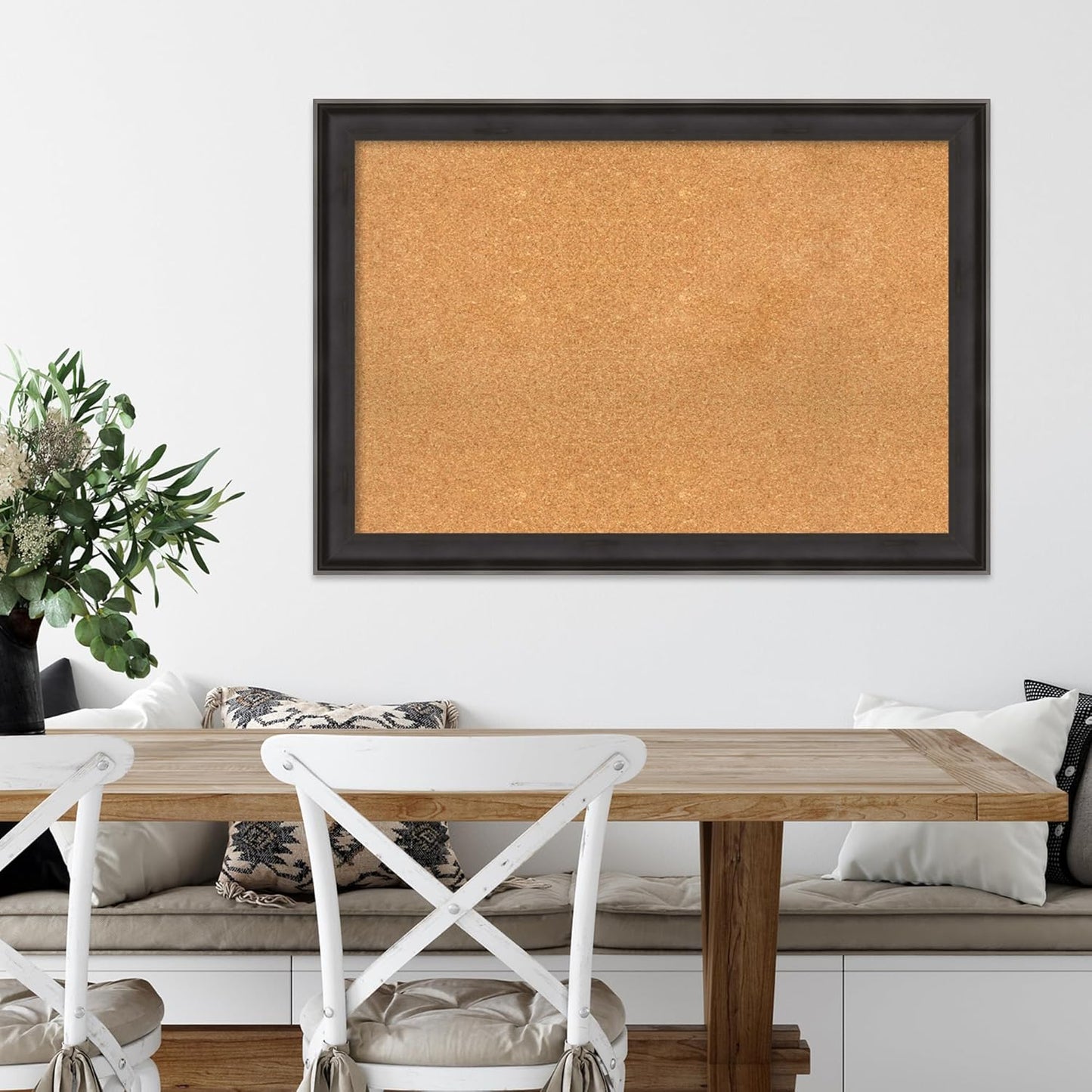 Amanti Art Natural Cork Board for Wall, 28x40 Vision Board with Black Wood Frame, Large Corkboard Office Decor for Home Organization, Casual Corkboard Pinboard to display items for home organization