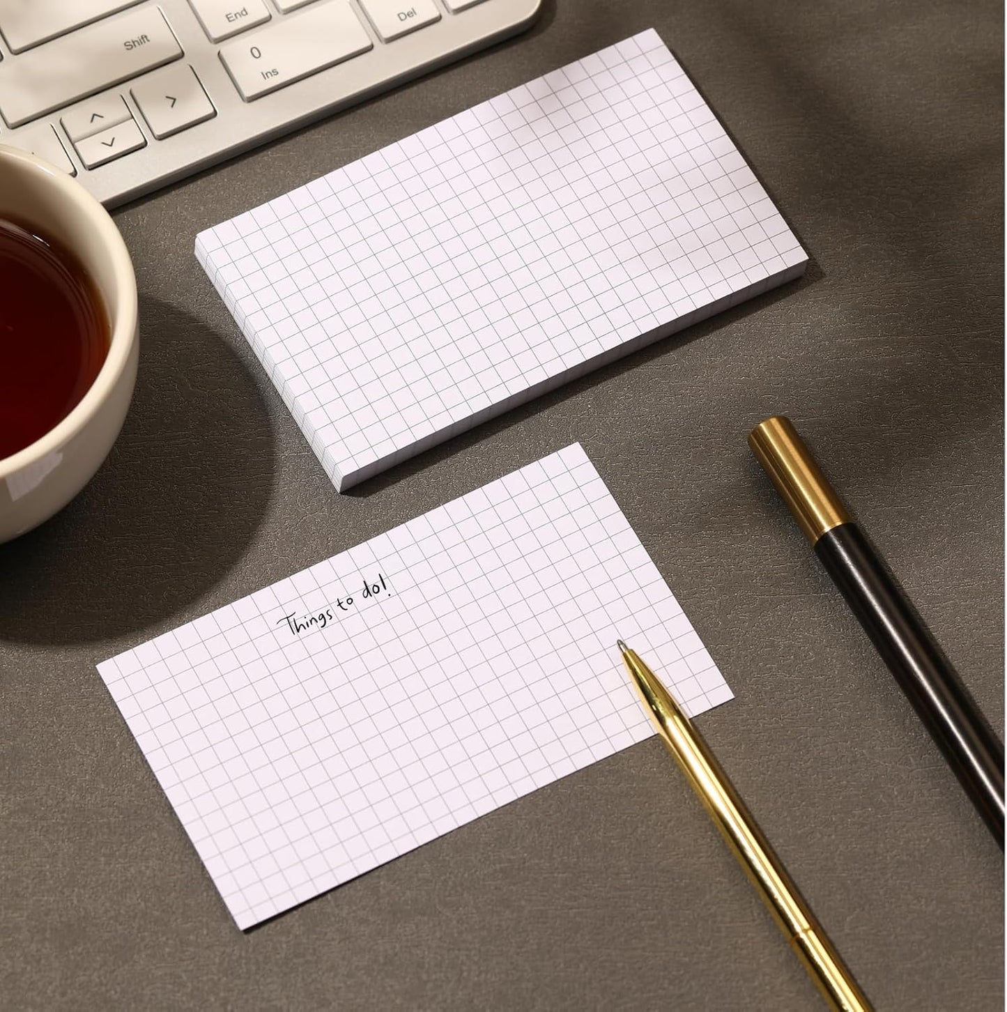Extra Heavyweight Grid Index Cards 3x5 Inch 92lb Weight Double Sided Graph Ruled Notecards Thick Flash Cards for Note-Taking, Studying, and Organization, Ideal for School, Home and Office - 200 Count