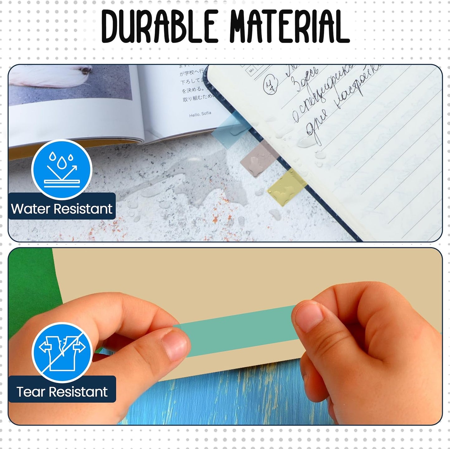 Essex Wares - 300 Pieces - Transparent Sticky Notes Tabs with Case - 5 Boho Colors - 3 Cases - 1.8" x 0.4" - 60 Pieces Each Color - Pop Up Index Tabs - Book Flags for Annotating - Book Sticky Tabs