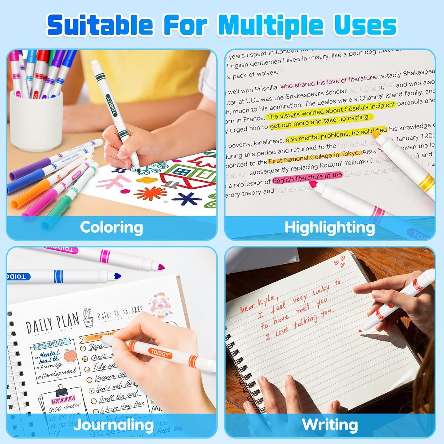 256 PCS Washable Markers for Kids, Colored Markers Bulk for School, Thin Marker Set in 16 Assorting Colors, Fine Line Marker with Conical Tip, Back to School Supplies, Classroom Must Haves