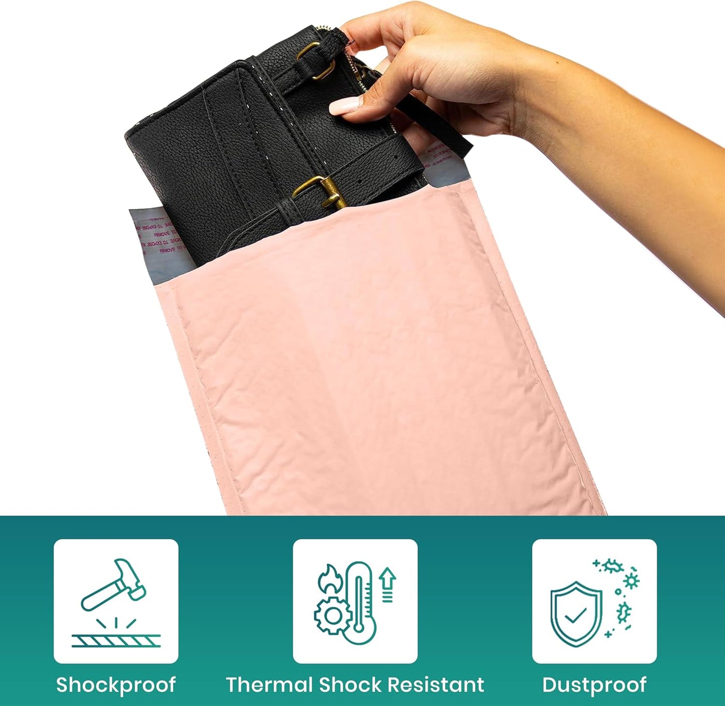 Levex - #000 4" x 8" [10 Pack] Light Pink Poly Bubble Mailers, Padded Envelope Mailers, Packing Envelope & Mailing Bags for Shipping