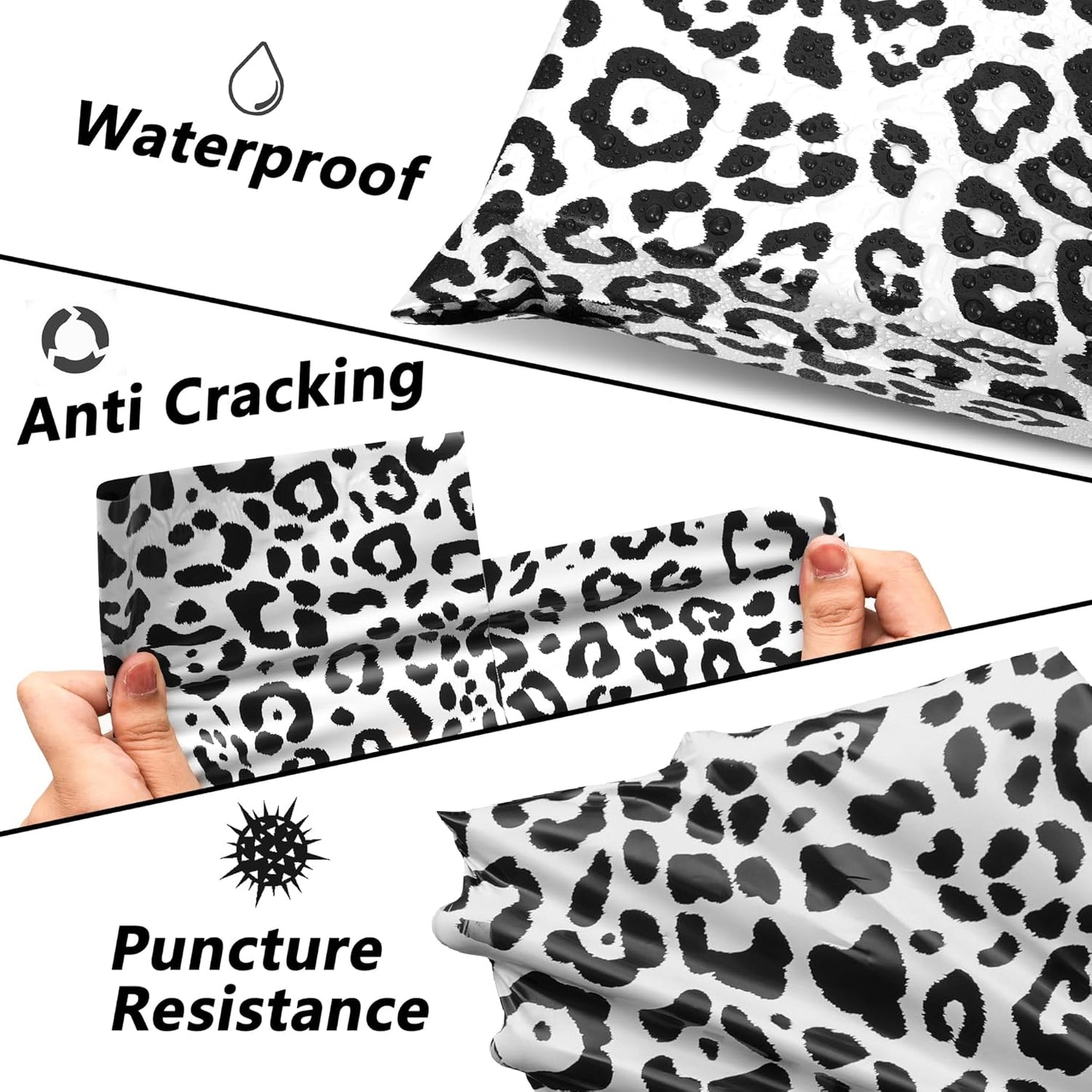 Poly Mailers10x13 Inch 25 Pcs - Leopard Printed Shipping Bags, 2.4mil Thickness, Waterproof and Tear Resistant Mailing Envelopes, Self-Sealing Packaging Bags for Small Business