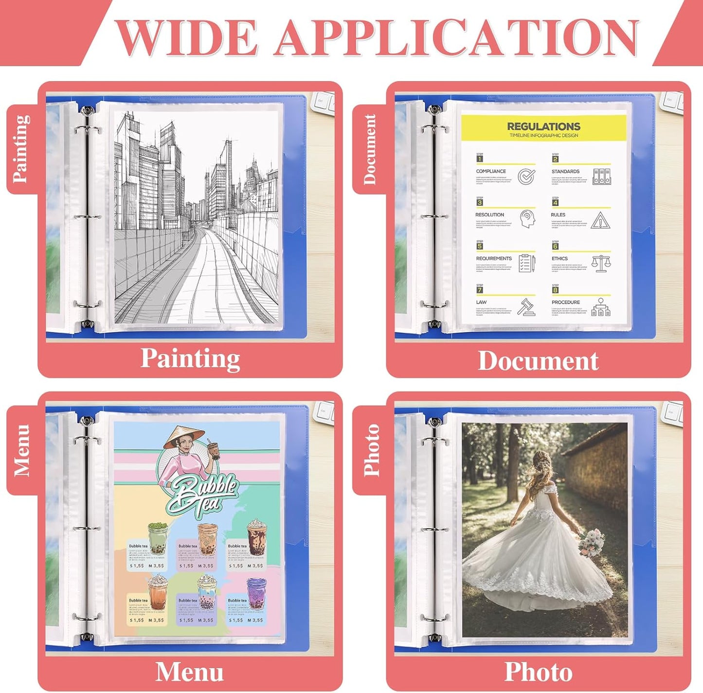 900 Pack Sheet Protectors 8.5 x 11 inch Clear Page Protectors for 3 Ring Binder, Plastic Sleeves for Papers, Document
