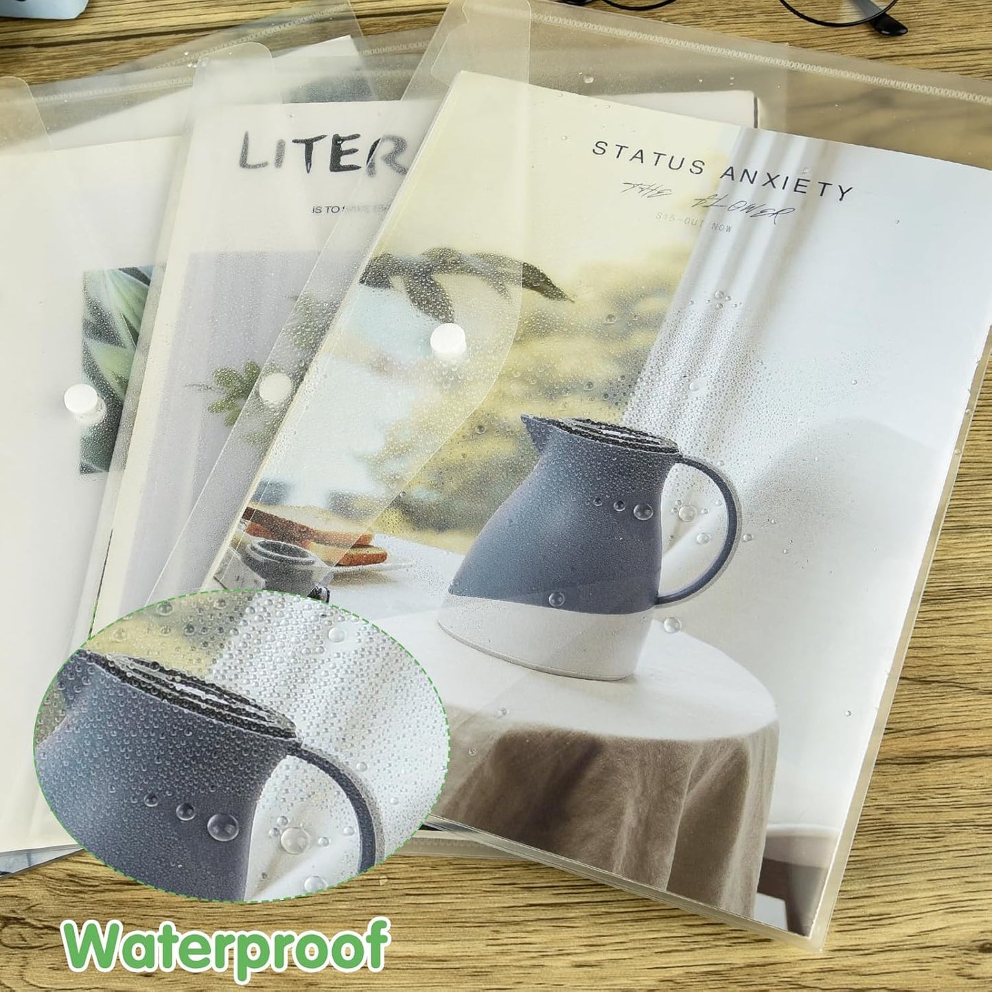 NACHLYNN 108 Pack Plastic Envelopes Poly Envelopes with Snap Closure A4 Size Clear Document File Folders Organizers Clear File for School Office Supplies