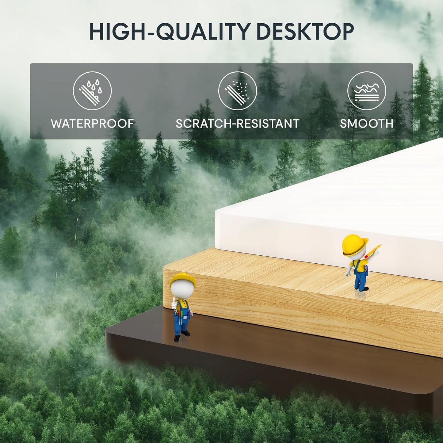 FLEXISPOT Standing Desk Electric Height Adjustable Desk with 48 x 24 Inches Splice Board, Ergonomic Memory Controller, Maple Top + White Frame