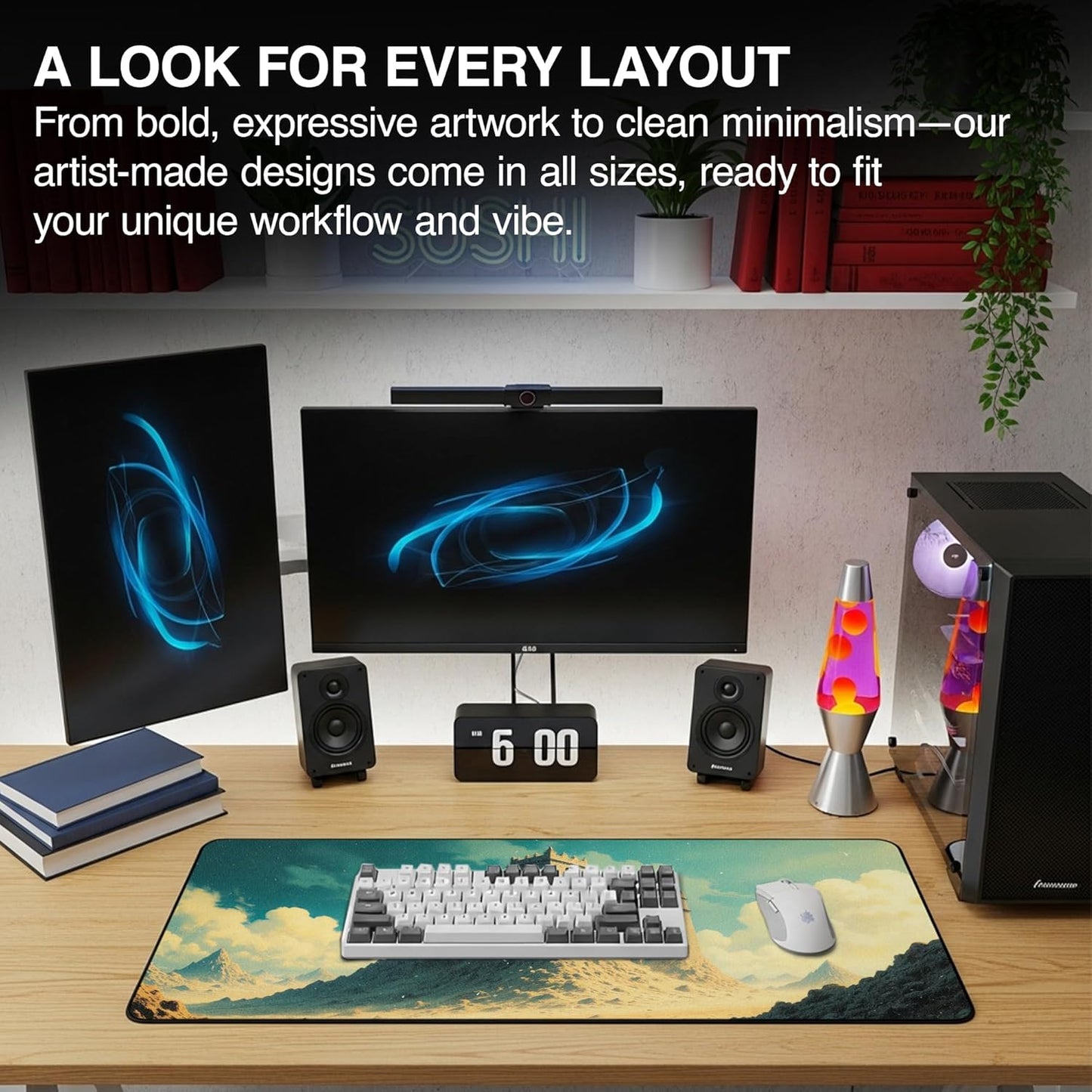 MPCO. Large Gaming Desk Pad - Fabric Desk Mats - Smooth Glide for Precision Gaming & Work