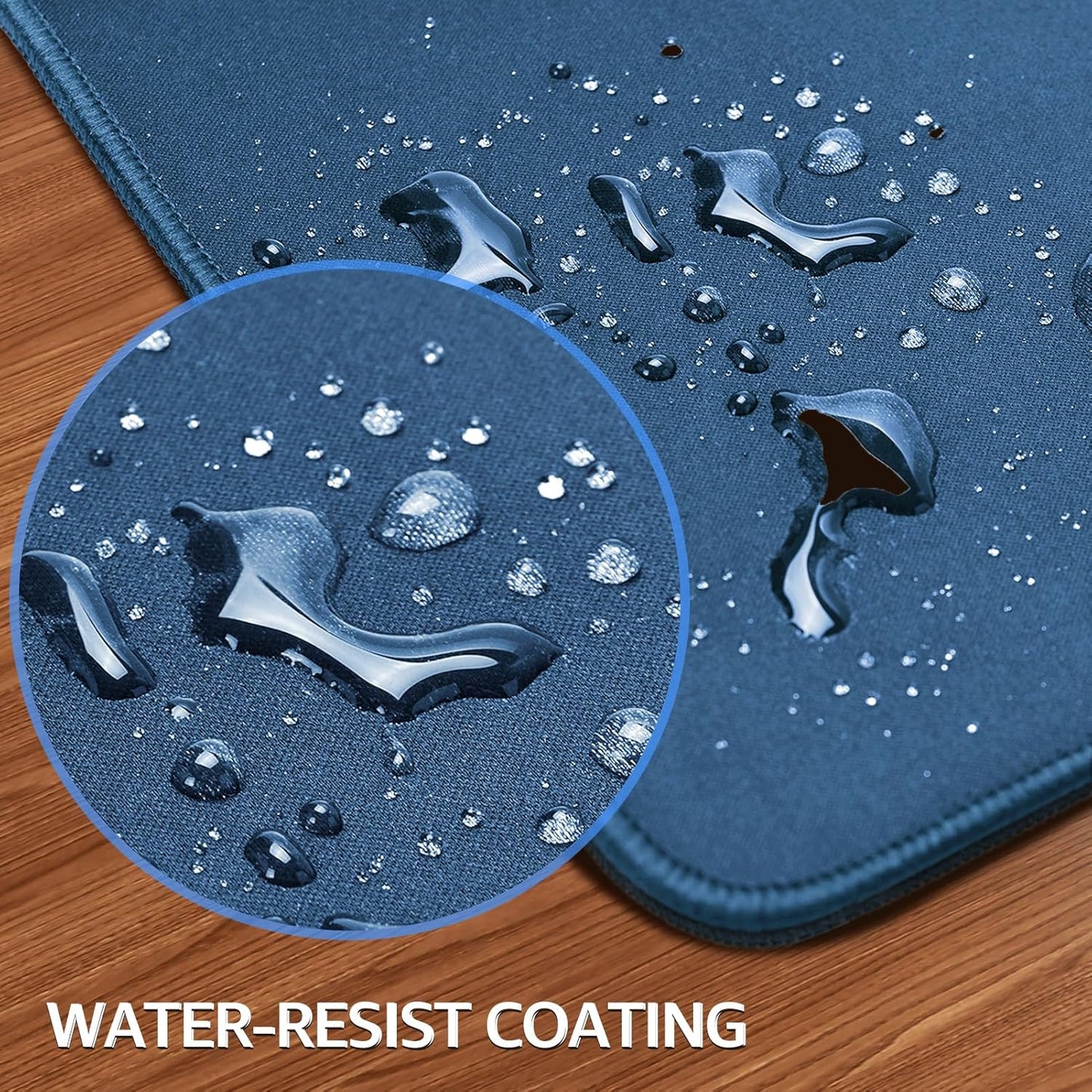 KTRIO Large Gaming Mouse Pad with Stitched Edges, Extended Mousepad with Superior Micro-Weave Cloth, Non-Slip Base, Water Resist Keyboard Pad for Gamer, Office & Home, 31.5x15.7in, Navy Blue