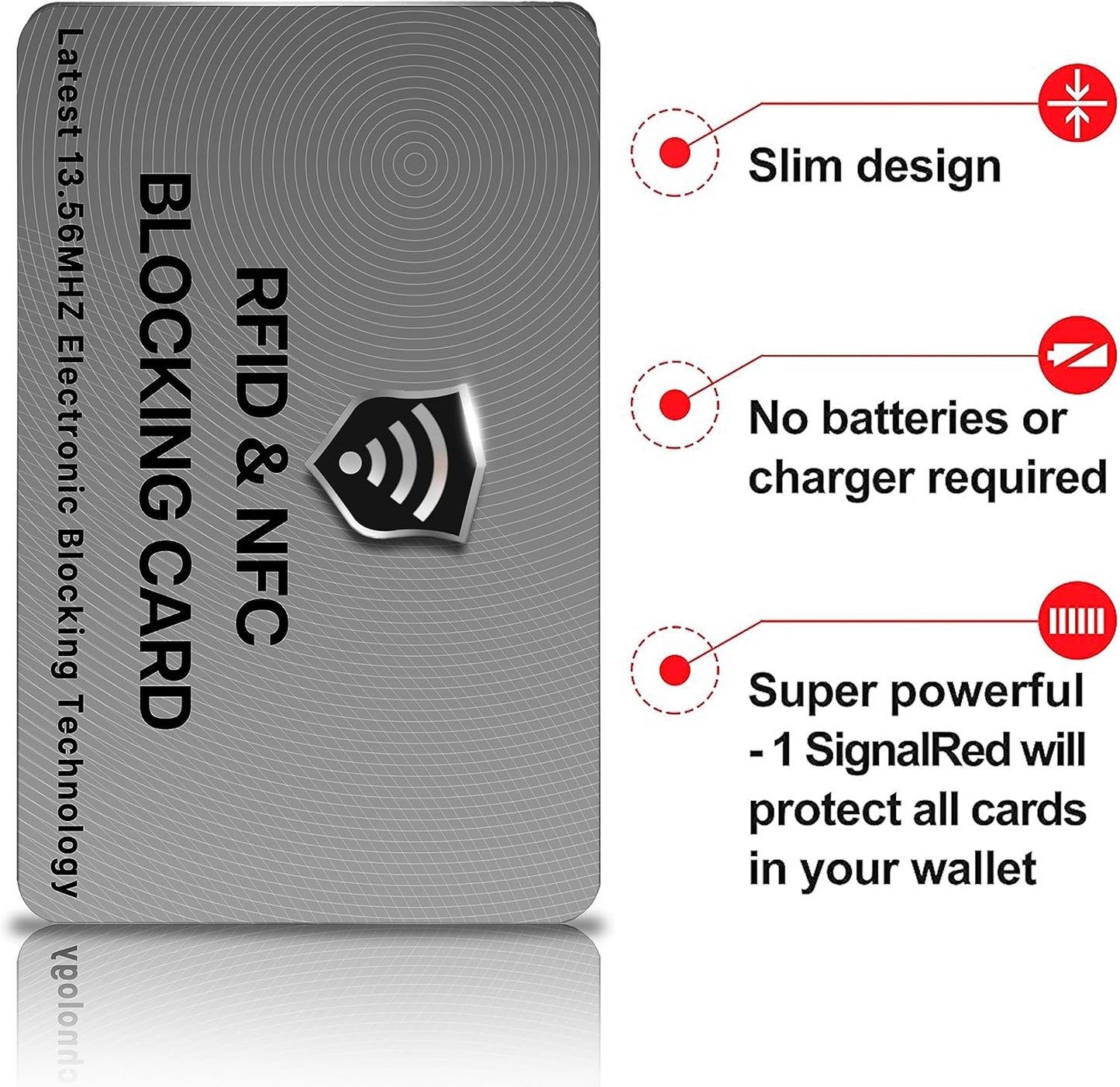 SaiTech IT RFID Blocking Cards - Protects Entire Wallet, NFC & Contactless Card Protector - Grey (10 Pcs)