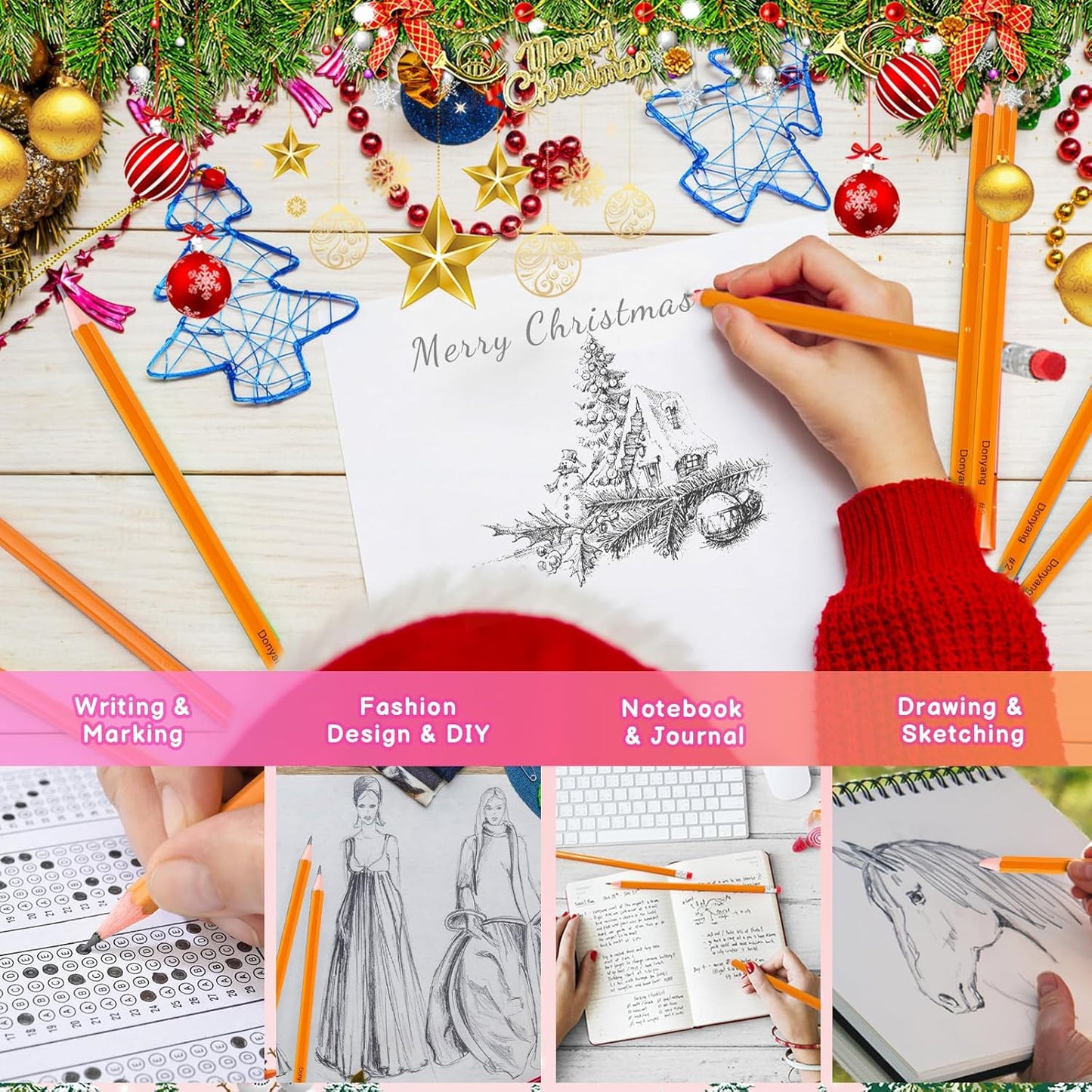 Back to School Supplies, 50 Pack Pre-Sharpened #2 Pencils with Erasers, Bulk Pack Yellow Graphite Pencils for School Classroom Teacher Desk Supplies, No 2 HB Pencil for Writing Drawing Sketching Gifts