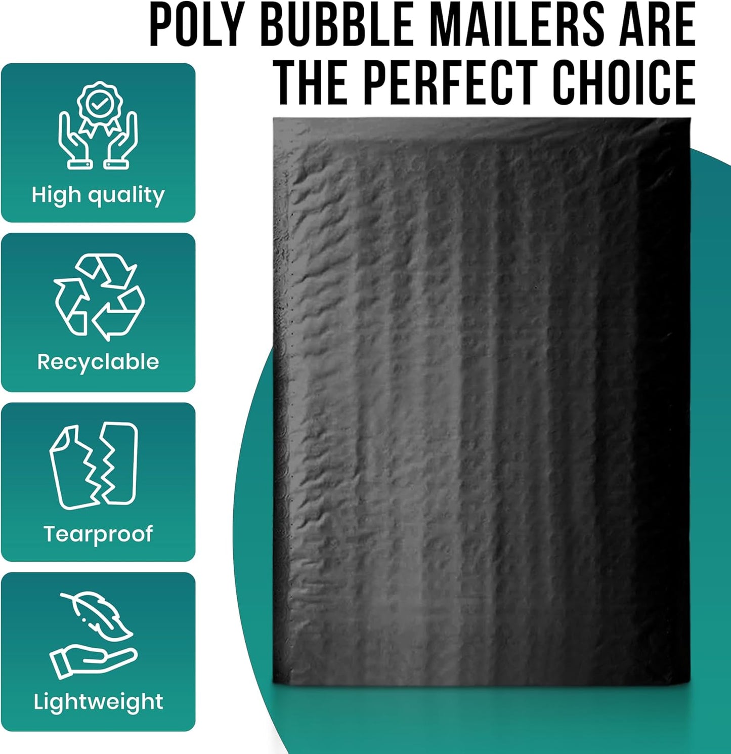 Levex - #2 8.5" x 12" [10 Pack] Black Poly Bubble Mailers, Padded Envelope Mailers, Packing Envelope & Mailing Bags for Shipping