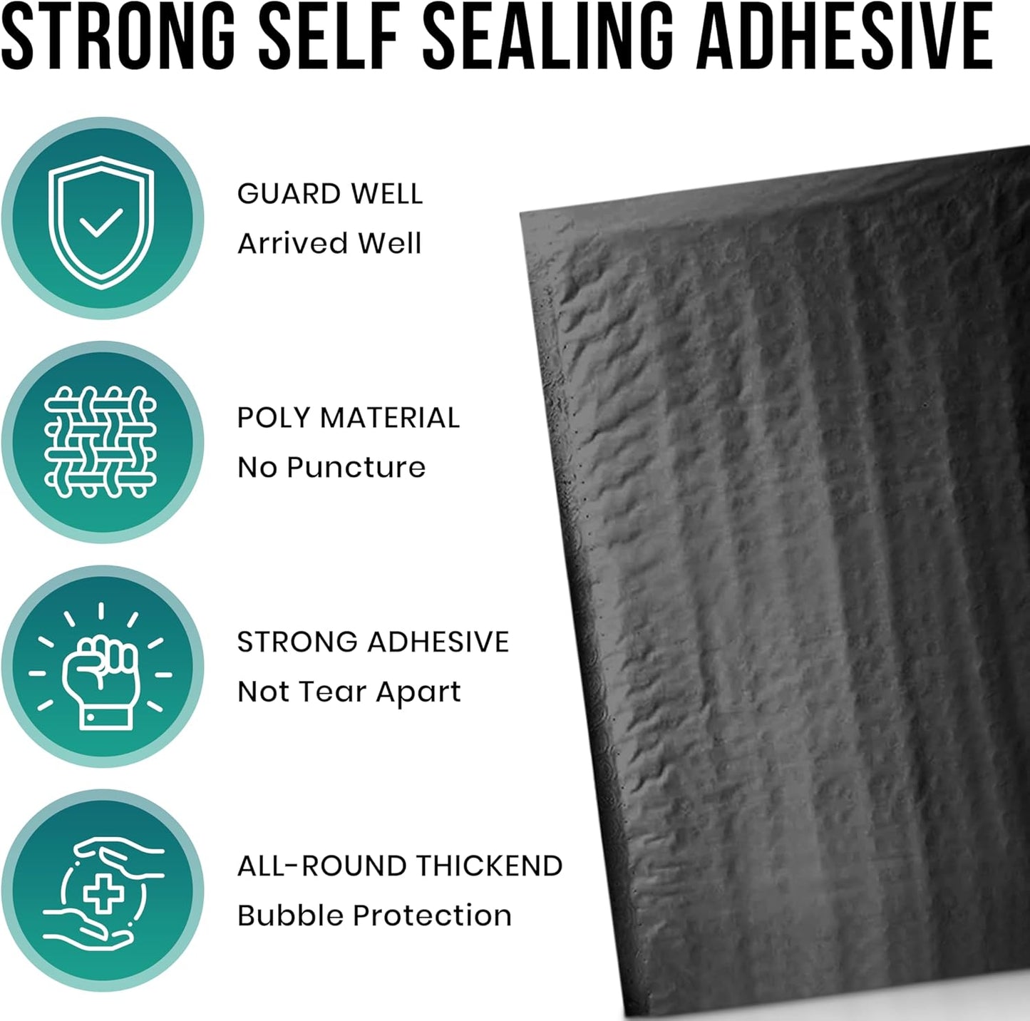 Levex - #0 6" x 10" [10 Pack] Black Poly Bubble Mailers, Padded Envelope Mailers, Packing Envelope & Mailing Bags for Shipping