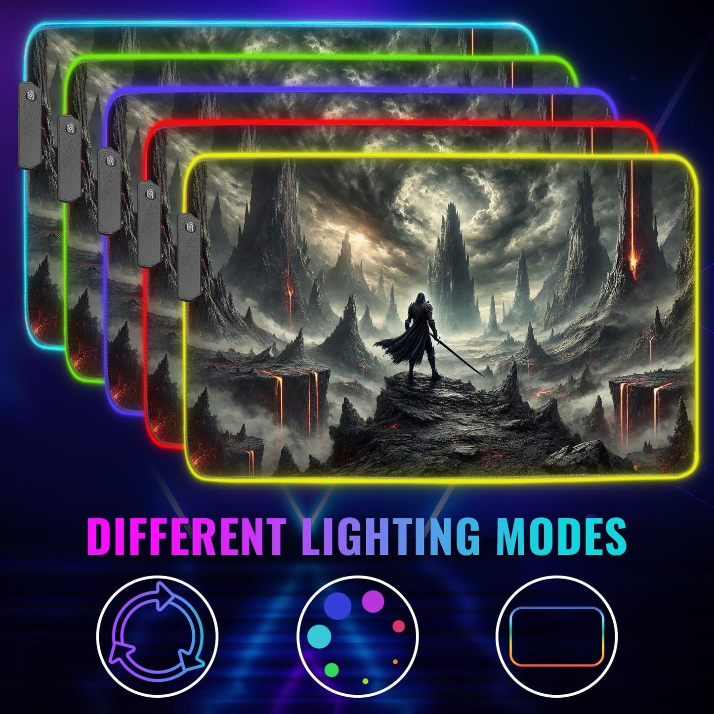 zNexus Elite Gaming Mouse Pad - Desk Mat Gaming Mouse Pad , Medium Extra Large Extended Big Long Huge XL XXL and XXXL RGB LED Light Mousepad For a Computer , PC Mats Mousepads Shadowlands Odyssey