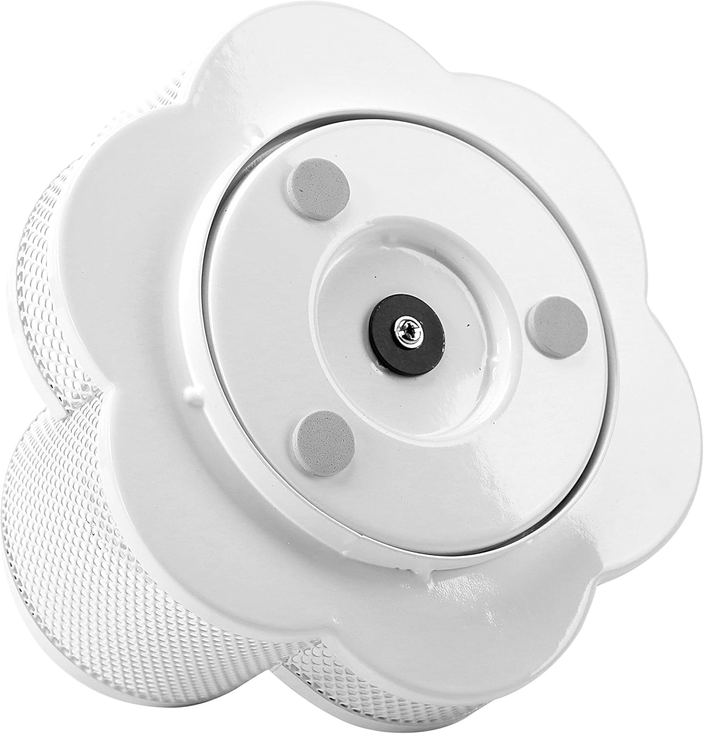 360 Rotatable Metal Mesh Desktop Stationery Organizer Pen Pot Makeup Brush Organizer for Home School Office (White)