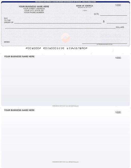 ABC Computer Voucher Checks Compatible w/Quick Books on Top, Blue Linen (250 Sheets)