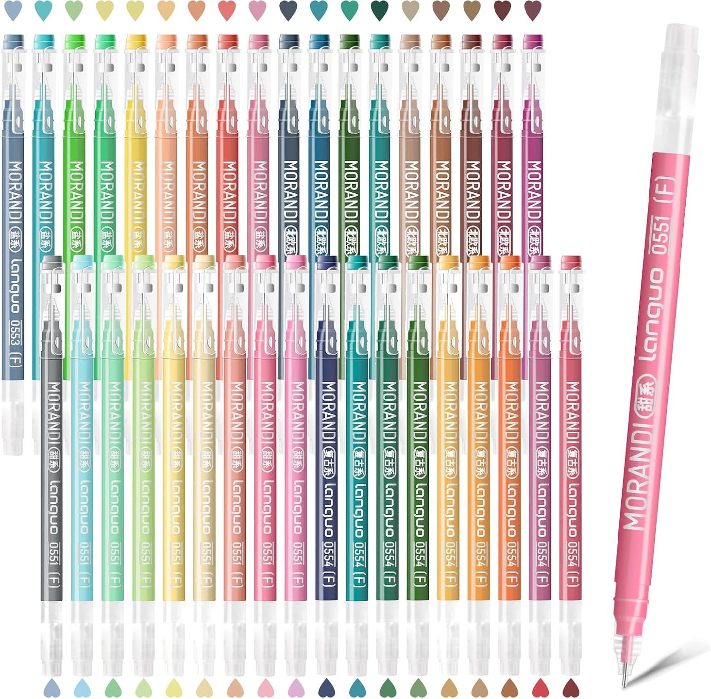 Gel Pens For Coloring, 36 Pack Colored Pens for Black Paper & White Paper, 0.6MM Fine Point Pen for Coloring, Writing, Drawing, Journaling, Note Taking, School, Office, Home
