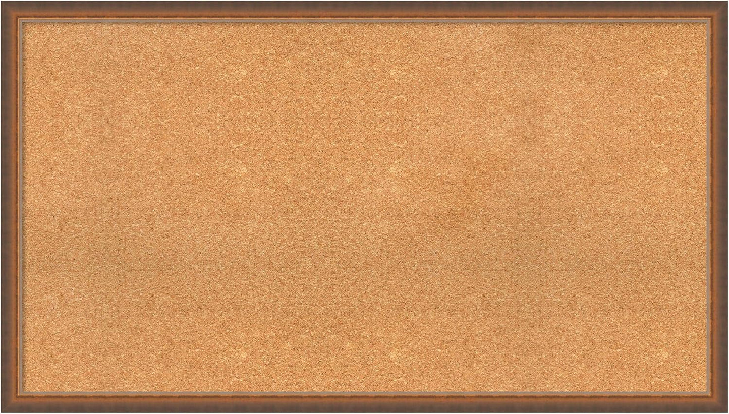 Amanti Art Natural Cork Board for Wall, 26x46 Vision Board with Bronze Frame, Oversize Corkboard Office Decor for Home Organization, Modern Corkboard Pinboard to Display Items for Home Organization