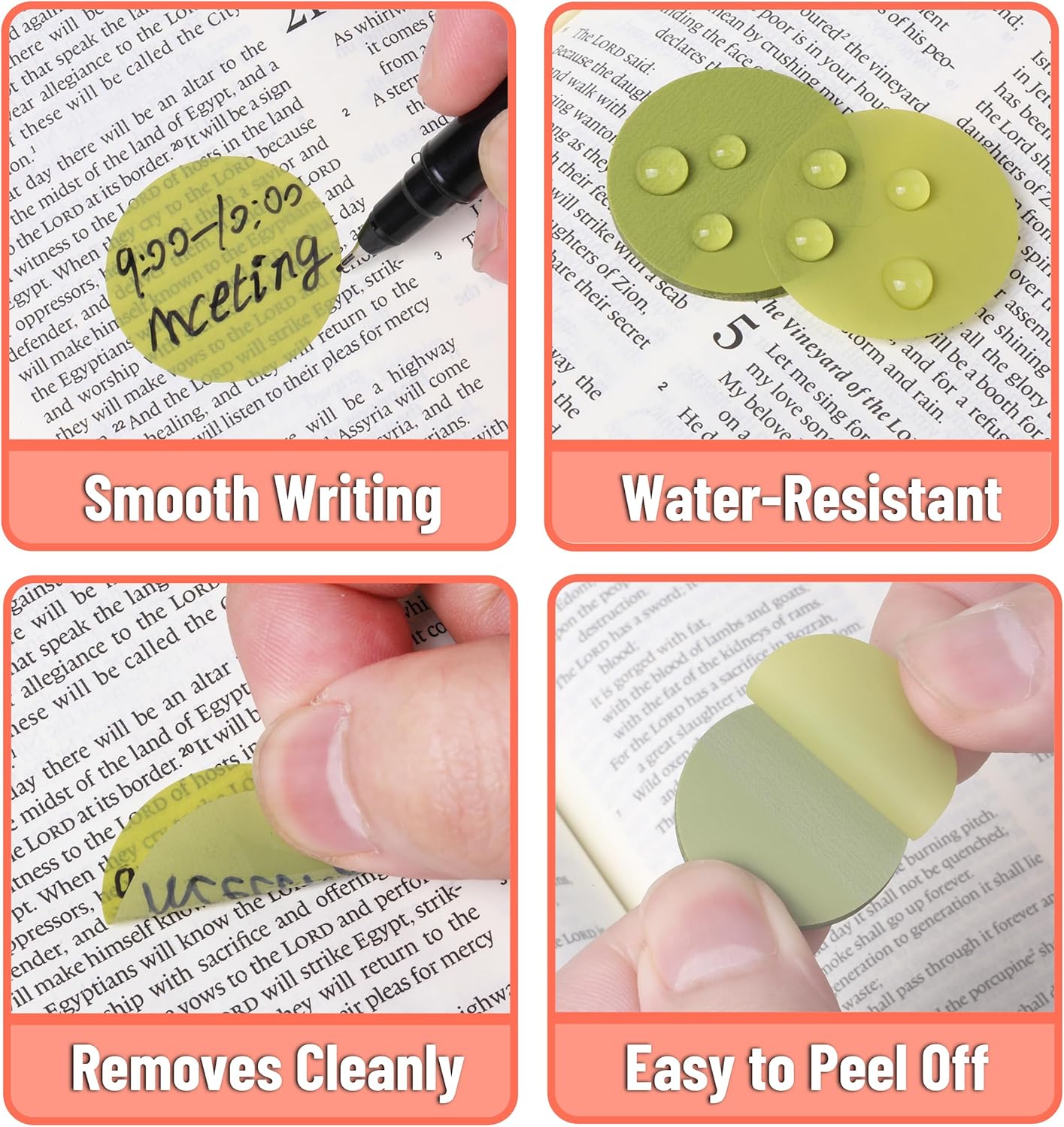 Mr. Pen- Transparent Sticky Note Set, 1120 Sheets, Colorful, Round Transparent Sticky Notes Set