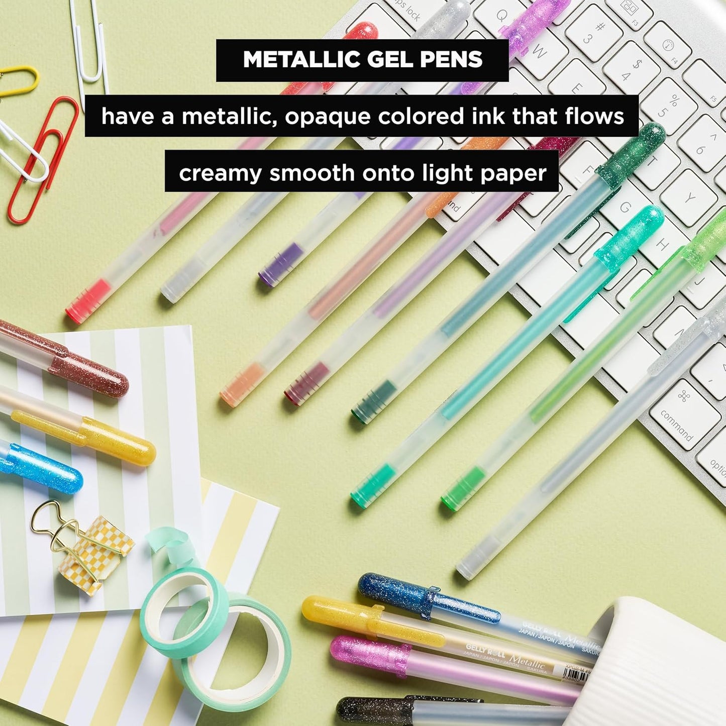 SAKURA Gelly Roll Metallic Gel Pens - Pens for Scrapbook, Journals, or Drawing - Dark Metallic Ink - Medium Line - 5 Pack