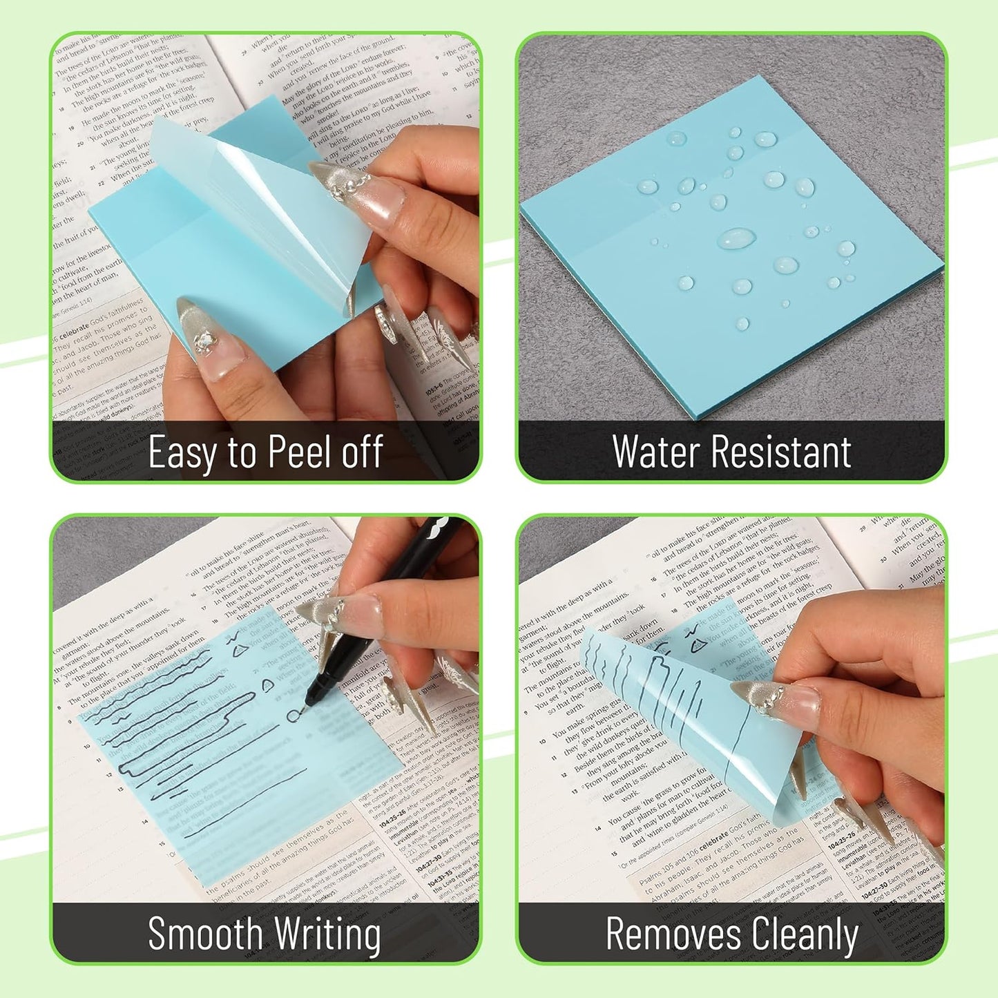 Mr. Pen- Transparent Sticky Notes, 3”x3”, 12 Pads, 600 Sheets, Macron Pastel See Through Sticky Notes