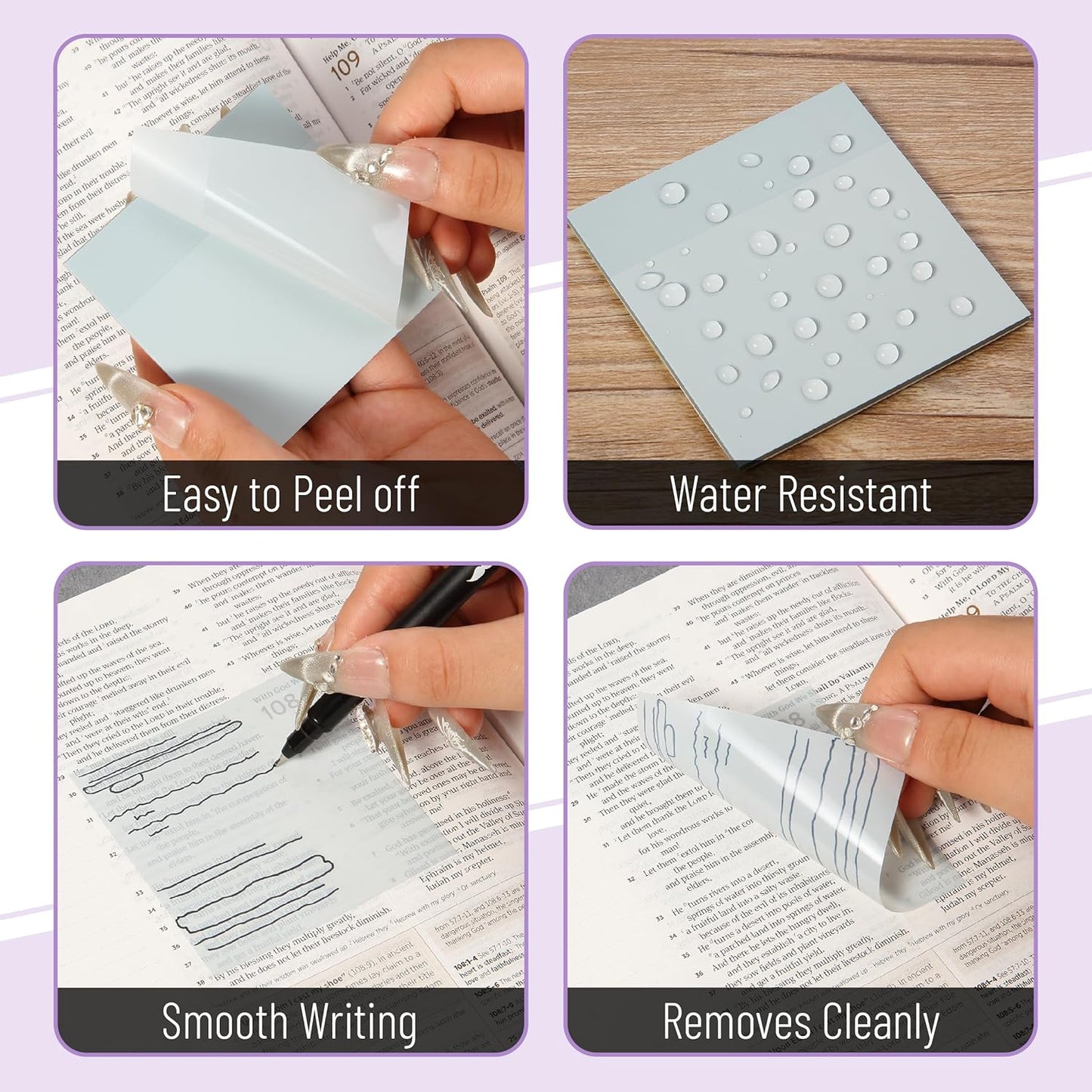 Mr. Pen- Transparent Sticky Notes, 3”x3”, Neutral Tones, 12 Pads, 600 Sheets, See Through Sticky Notes Clear