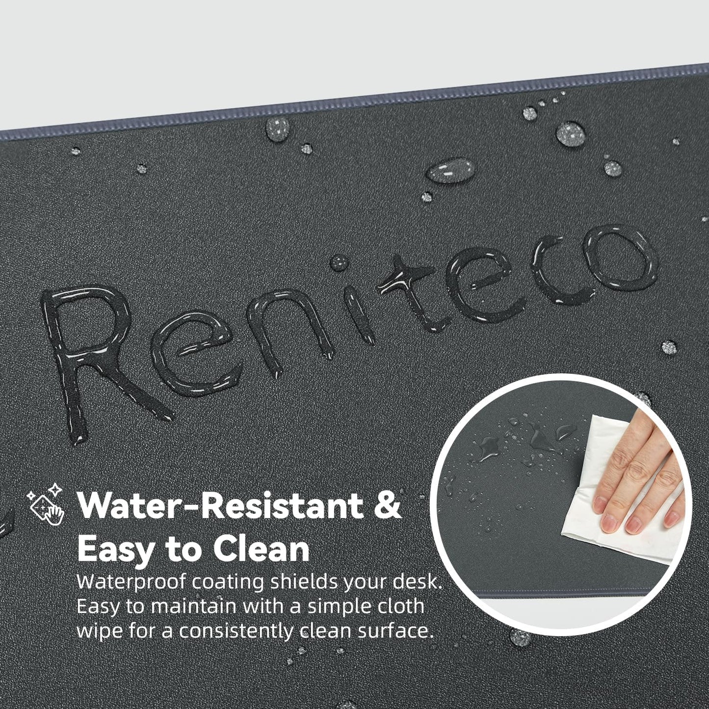 Waterproof Large Gaming Mouse Pad with Durable Stitched Edges, Non-Slip Rubber Base, Smooth Surface Mouse Mat Desk Pad for Home Office Gaming, 27.5"x11.8"x0.08", Dark Gray