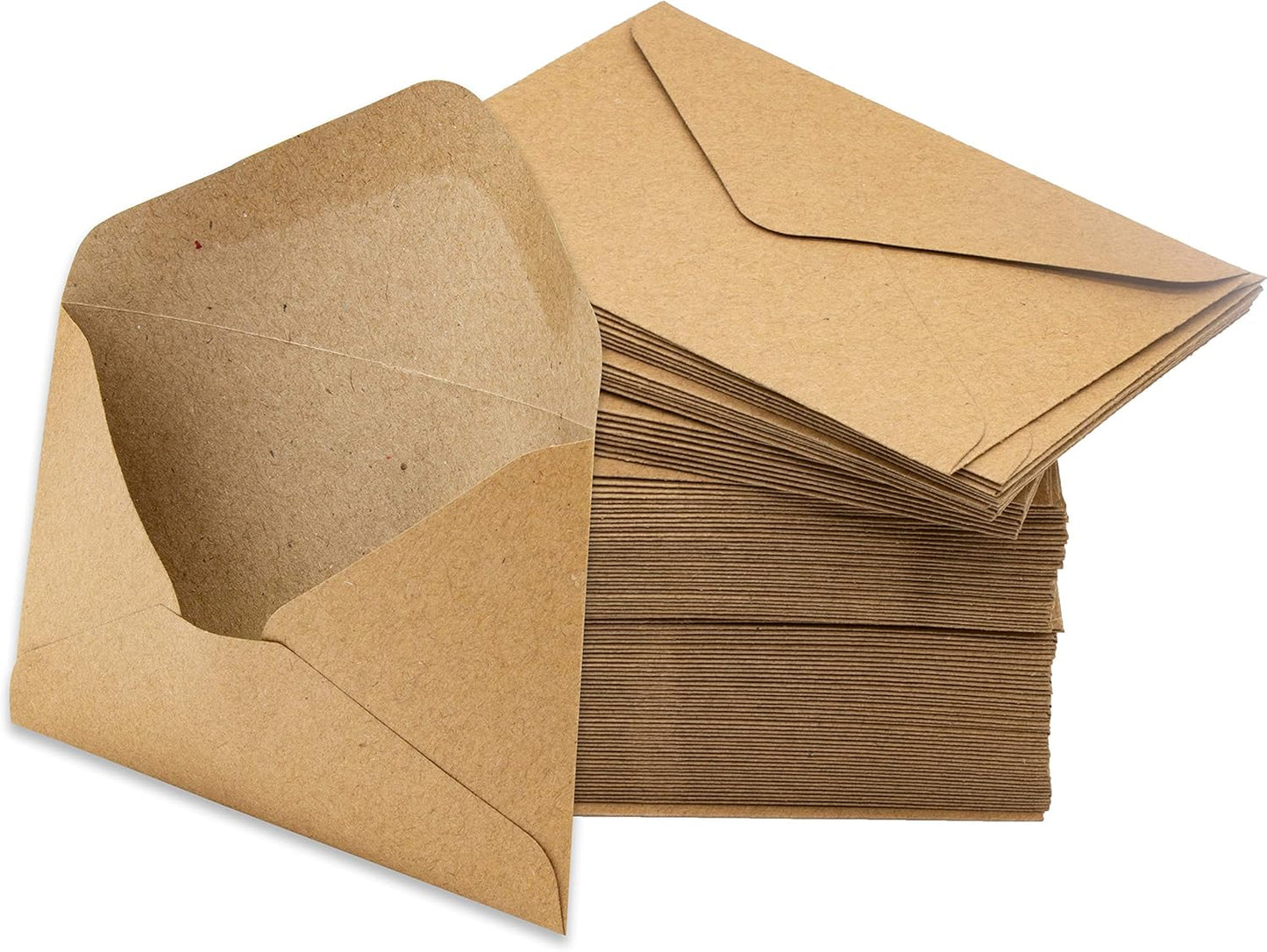 Mini Envelopes Kraft 200 Pk Small 4.125” x 2.78” Brown Gift Cards Invitations Business Notes Tiny Mini Greeting Cards Save the Date Holders Sleeves Bulk