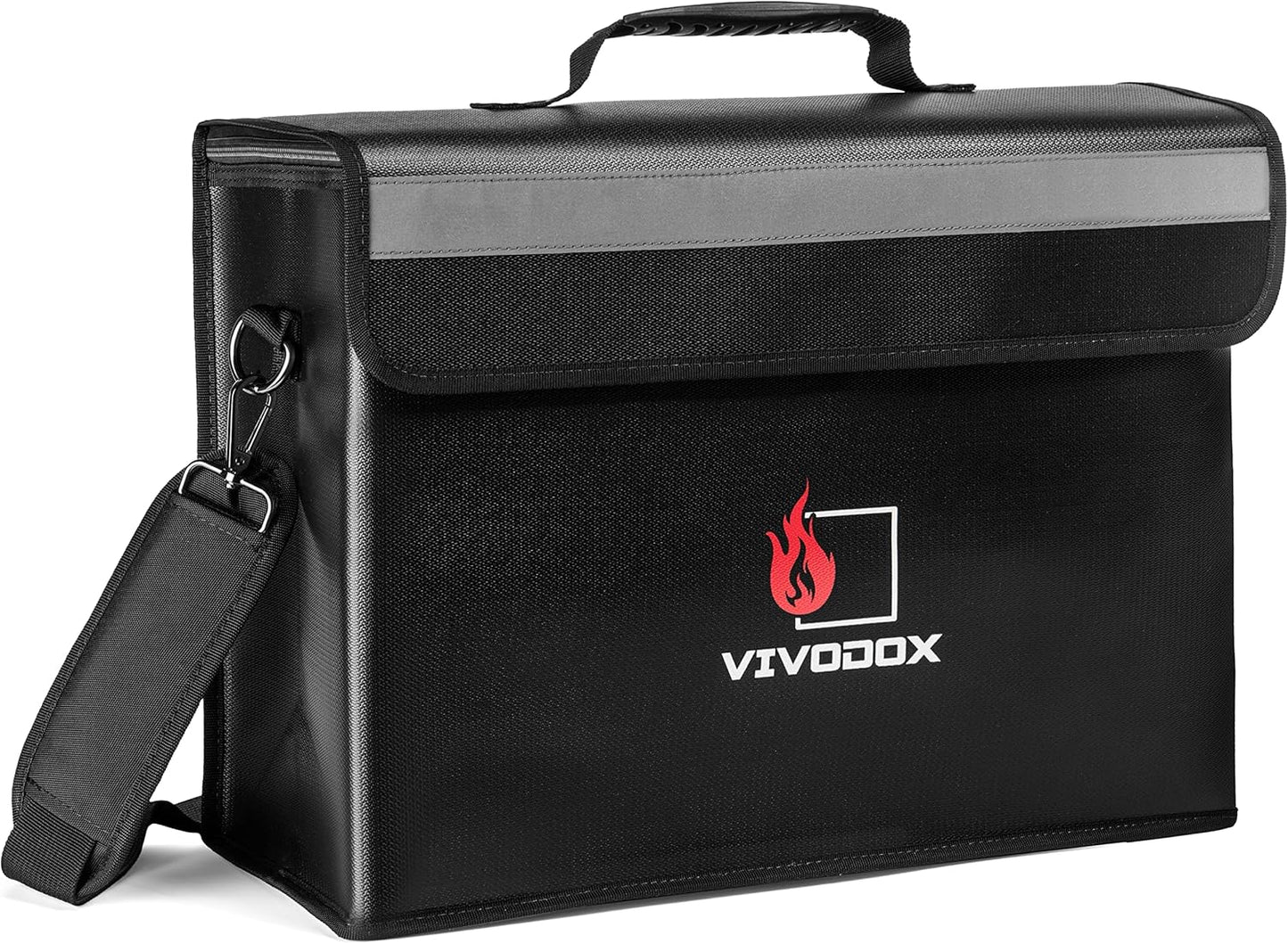 Fireproof Document Bag - Large (17" x 12" x 6") Fireproof Waterproof Storage for Binders, Legal Size Documents and Valuables, Heavy Duty Lightweight Briefcase for Home or Office