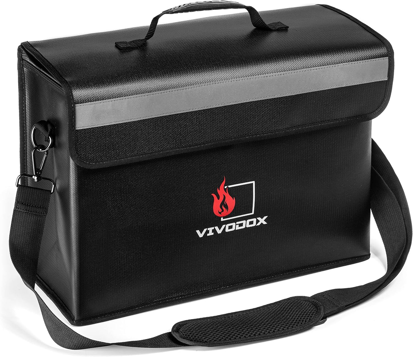 Fireproof Document Bag - Large (17" x 12" x 6") Fireproof Waterproof Storage for Binders, Legal Size Documents and Valuables, Heavy Duty Lightweight Briefcase for Home or Office