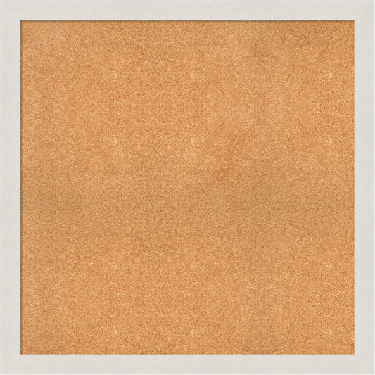Amanti Art Natural Cork Board for Wall, 37x37 Vision Board with White Frame, Oversize Corkboard Office Decor for Home Organization, Country Rustic Corkboard Pinboard to Display Items for Home