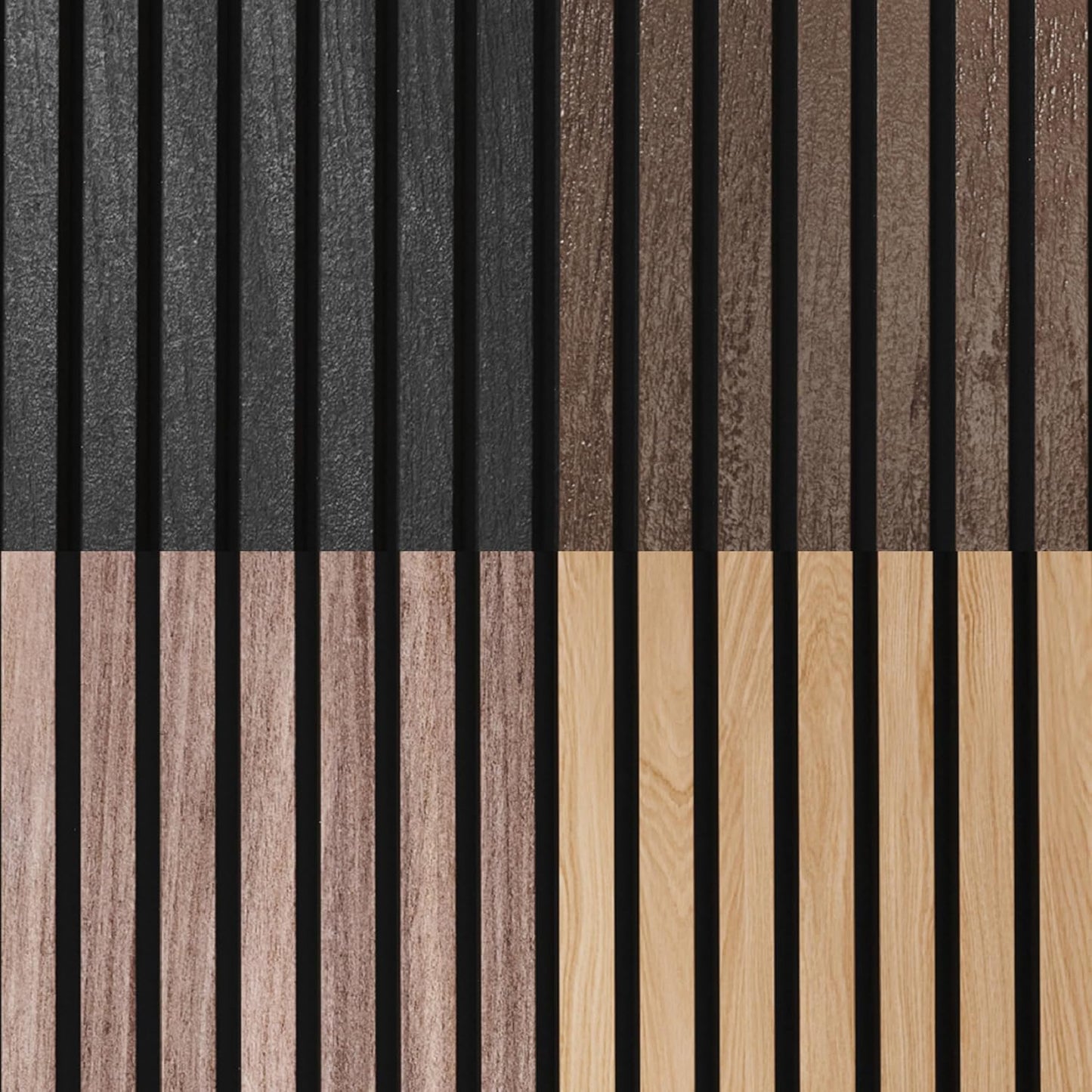 Samples-Pack Acoustic Slat Wall Panels - Soundproof Wood Paneling for Interior Decor