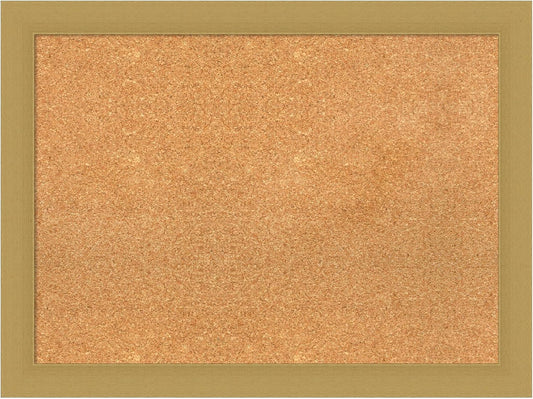 Amanti Art Natural Cork Board for Wall, 24x32 Vision Board with Gold Frame, Medium Corkboard Office Decor for Home Organization, Casual Corkboard Pinboard to display items for home organization